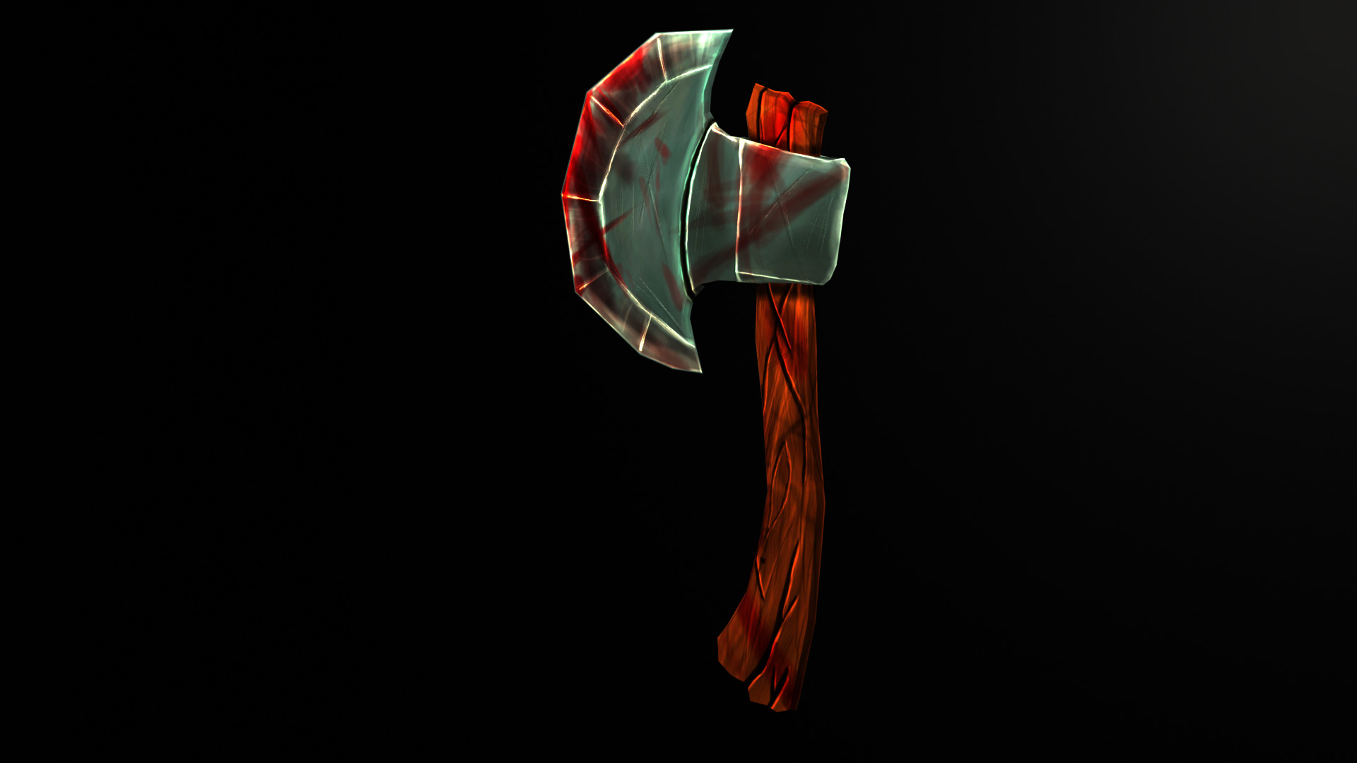 Stylized Low Poly Cartoon Axe Low-poly 3D model_9