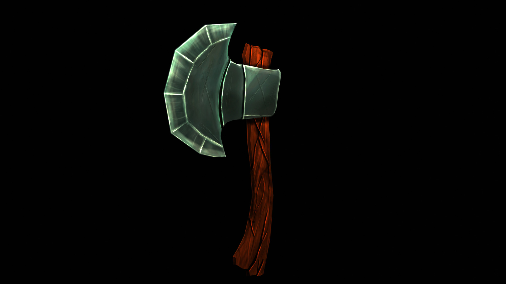 Stylized Low Poly Cartoon Axe Low-poly 3D model_2