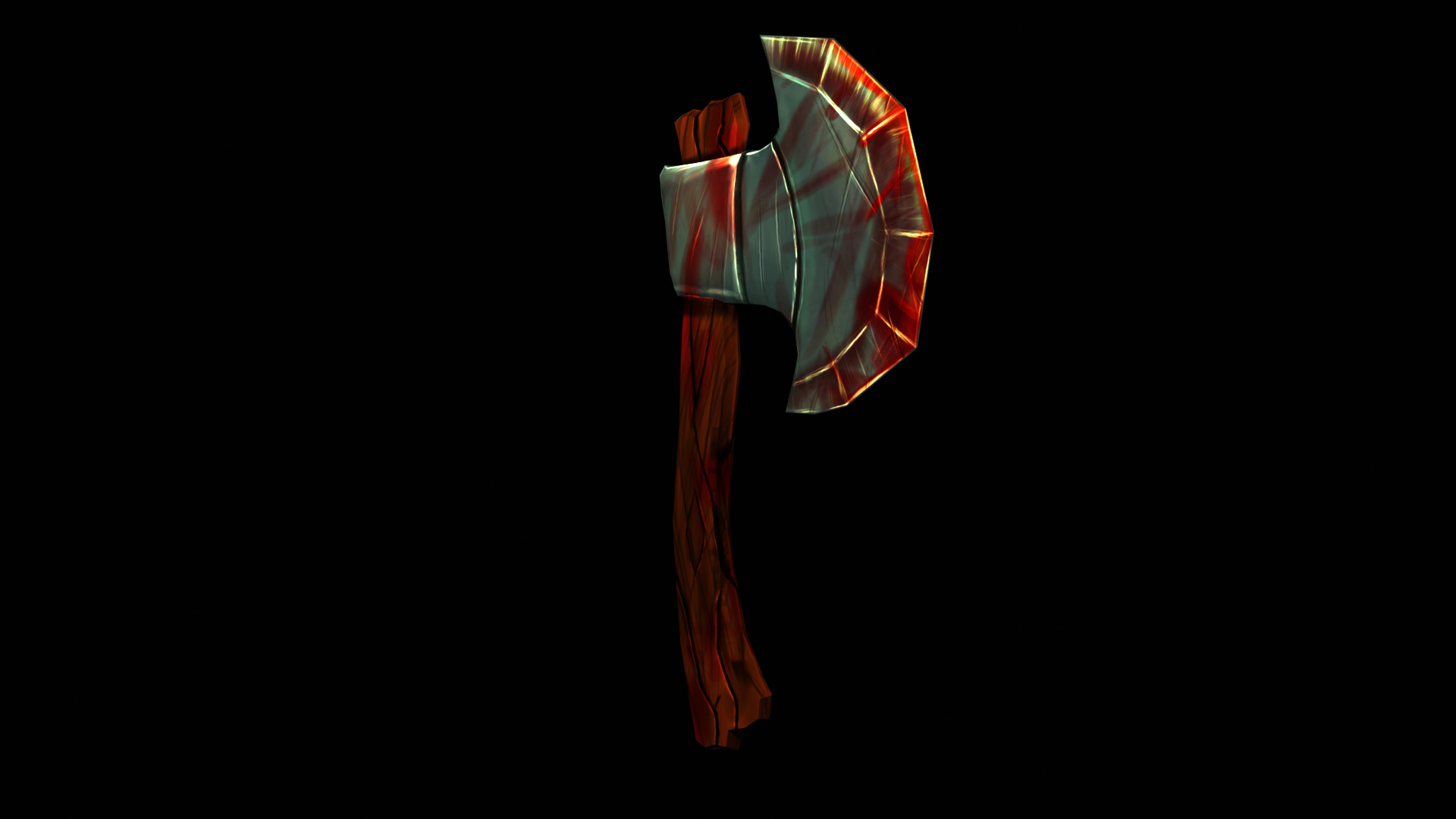 Stylized Low Poly Cartoon Axe Low-poly 3D model_7