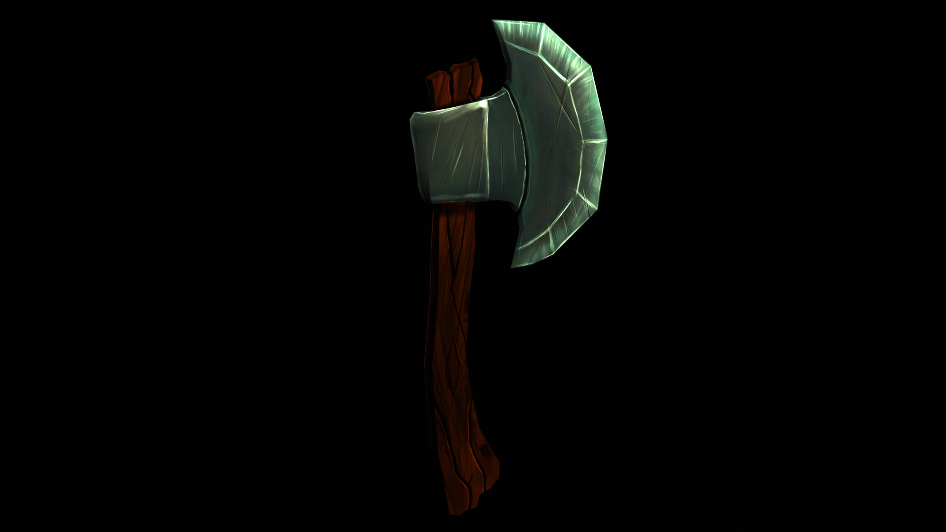 Stylized Low Poly Cartoon Axe Low-poly 3D model_5
