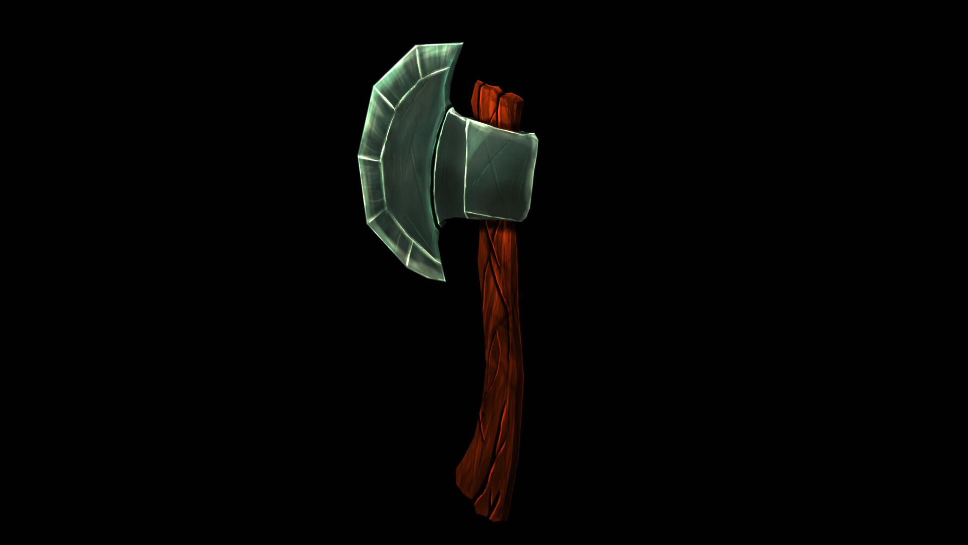 Stylized Low Poly Cartoon Axe Low-poly 3D model_3