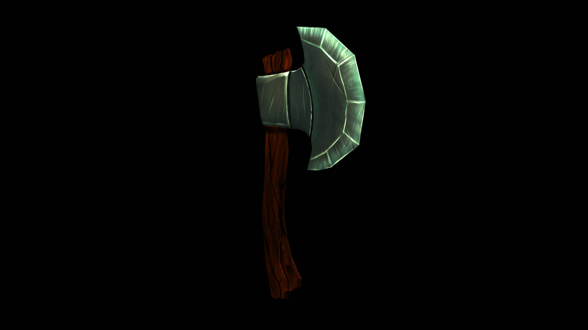 Stylized Low Poly Cartoon Axe Low-poly 3D model_4
