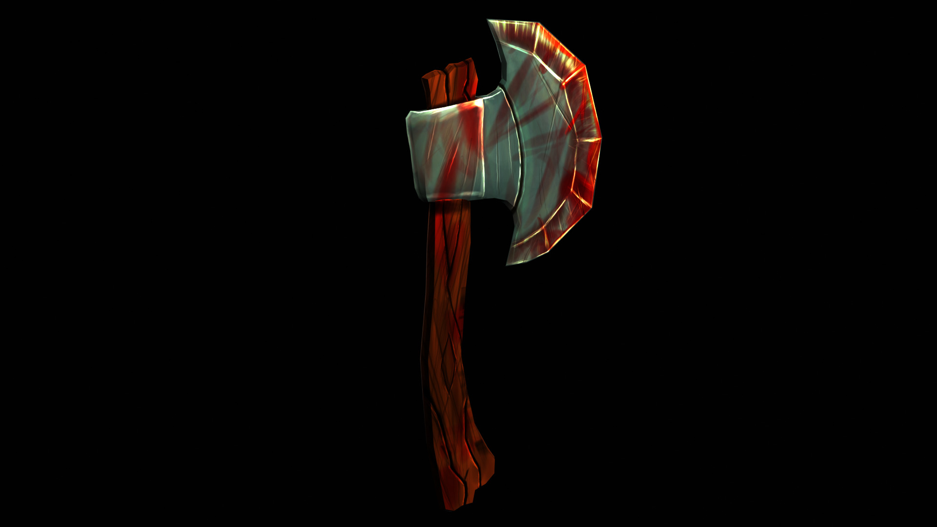 Stylized Low Poly Cartoon Axe Low-poly 3D model_6