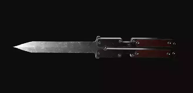 Butterfly Knife  Articulated Handles Low-poly 3D model