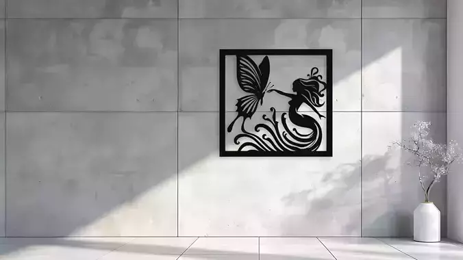 Enchanting Mermaid and Butterfly Wall Decor
