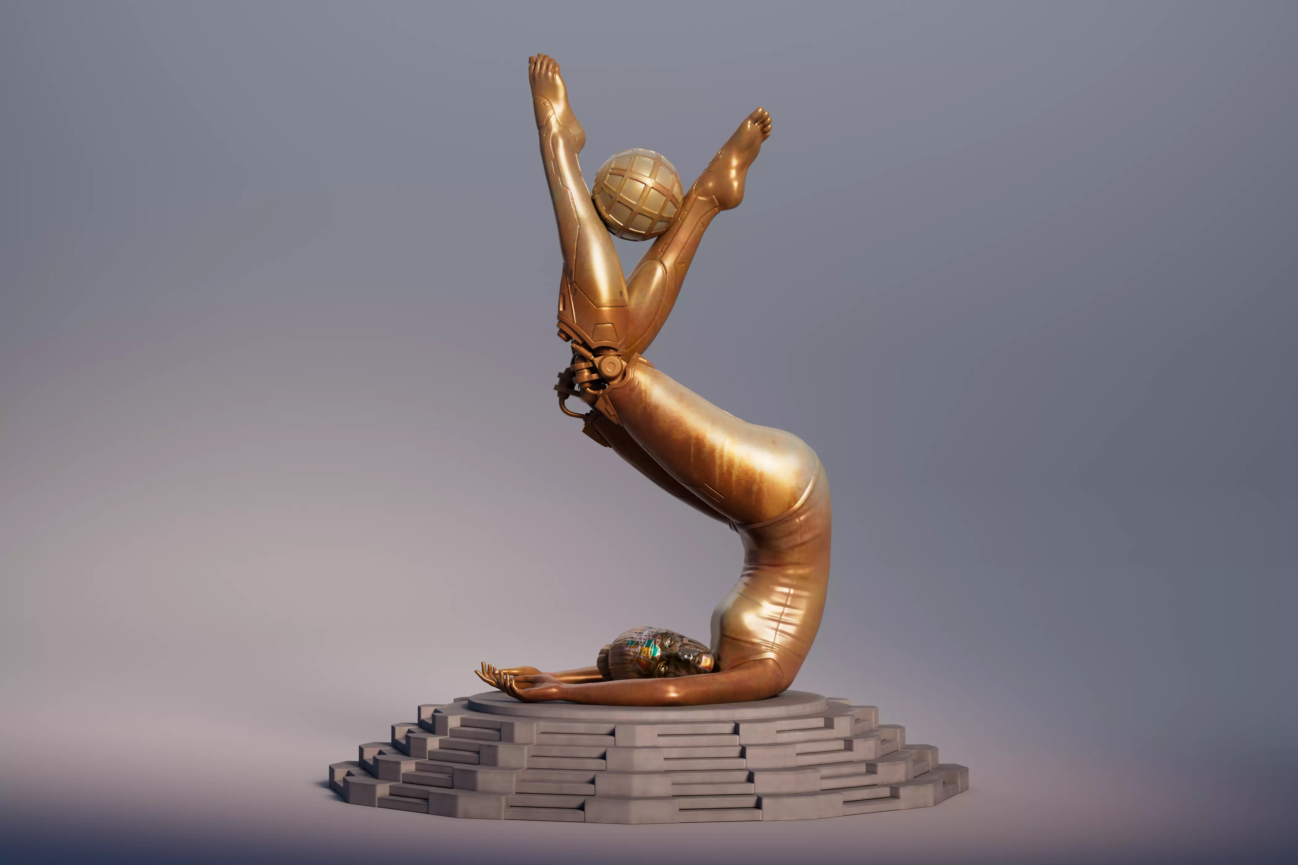 Cyber Girl printable figurine 3D print model