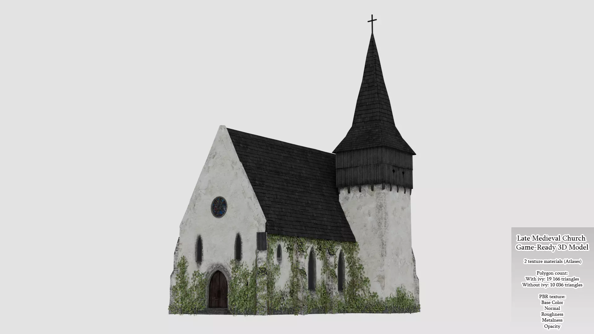 Late Medieval Church - game ready Low-poly 3D model_0