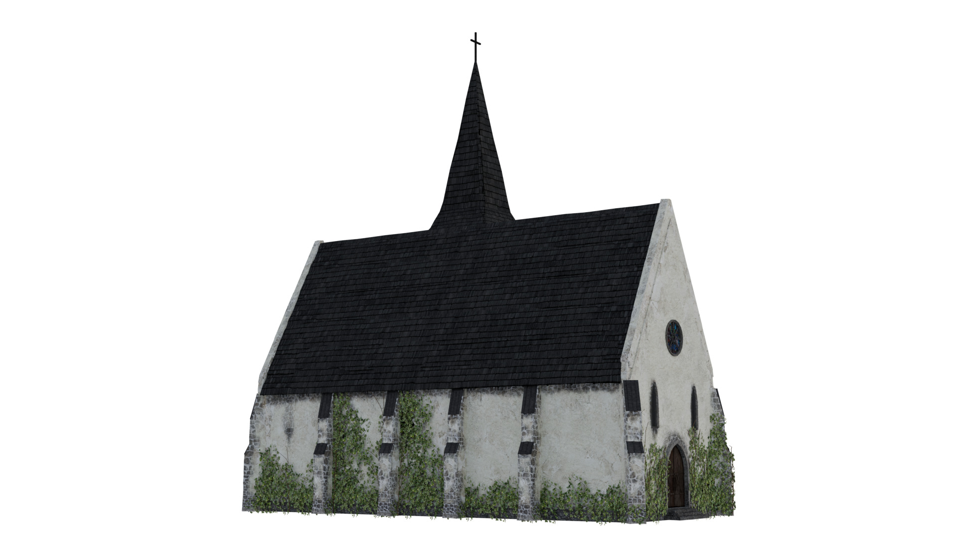 Late Medieval Church - game ready Low-poly 3D model_4