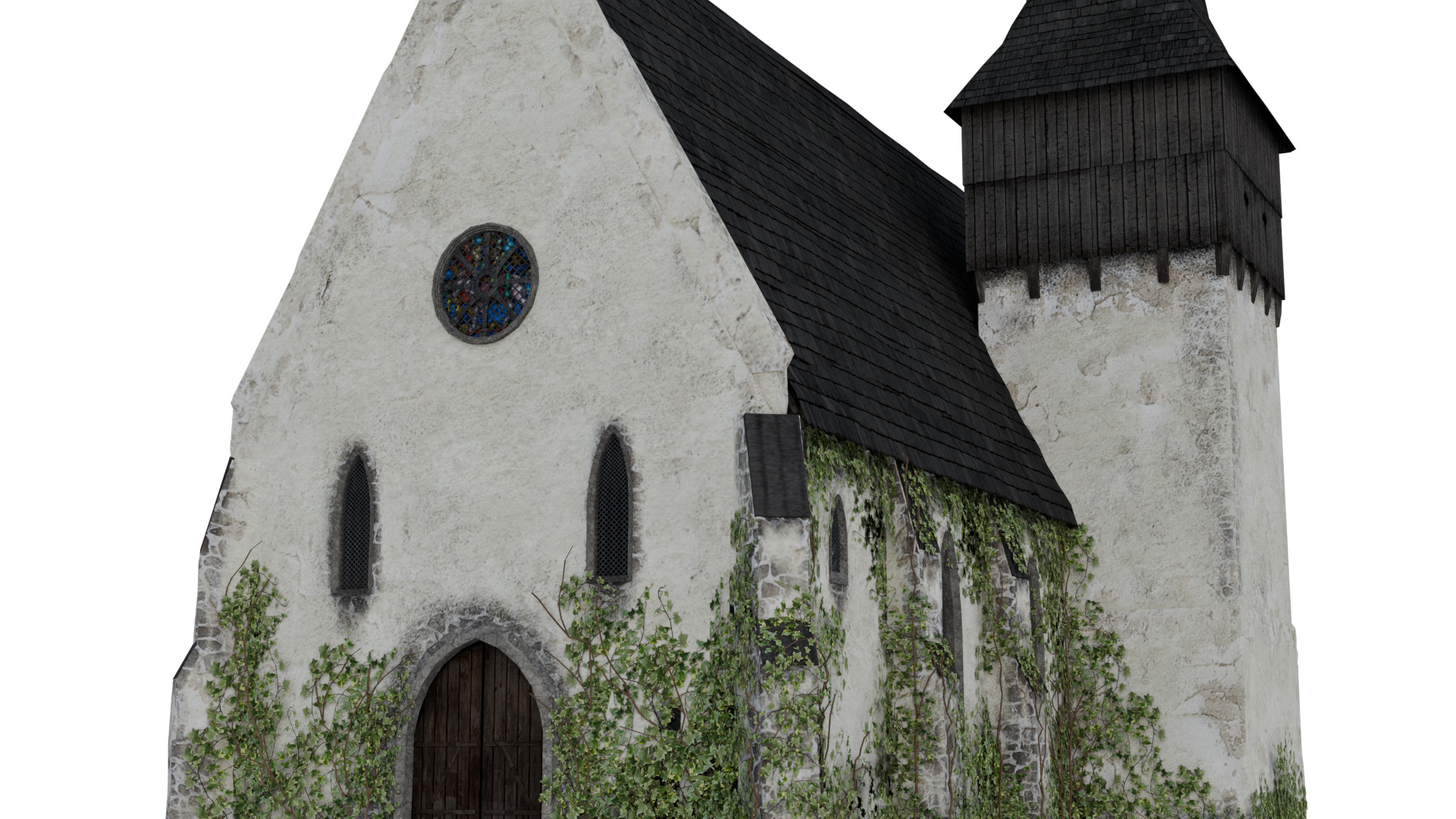 Late Medieval Church - game ready Low-poly 3D model_7