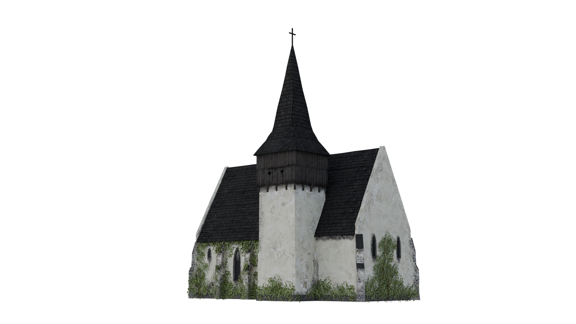 Late Medieval Church - game ready Low-poly 3D model_2