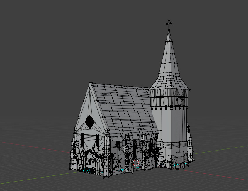 Late Medieval Church - game ready Low-poly 3D model_8