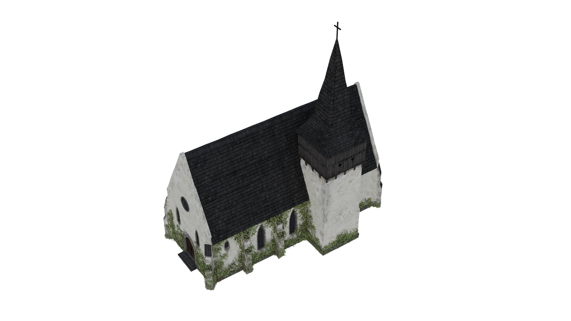Late Medieval Church - game ready Low-poly 3D model_5