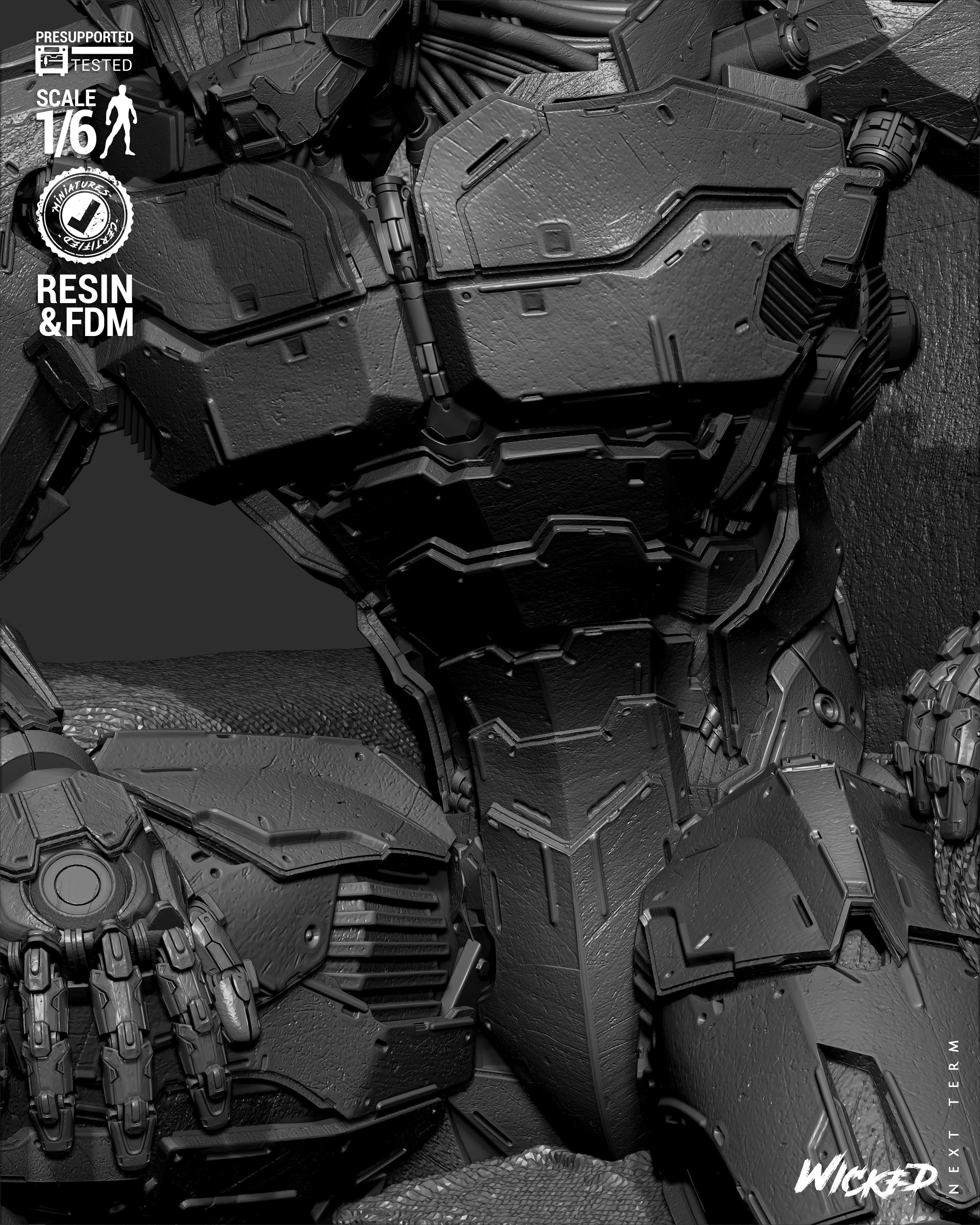 Wicked Marvel Ultron Sculpture 3D print model_48