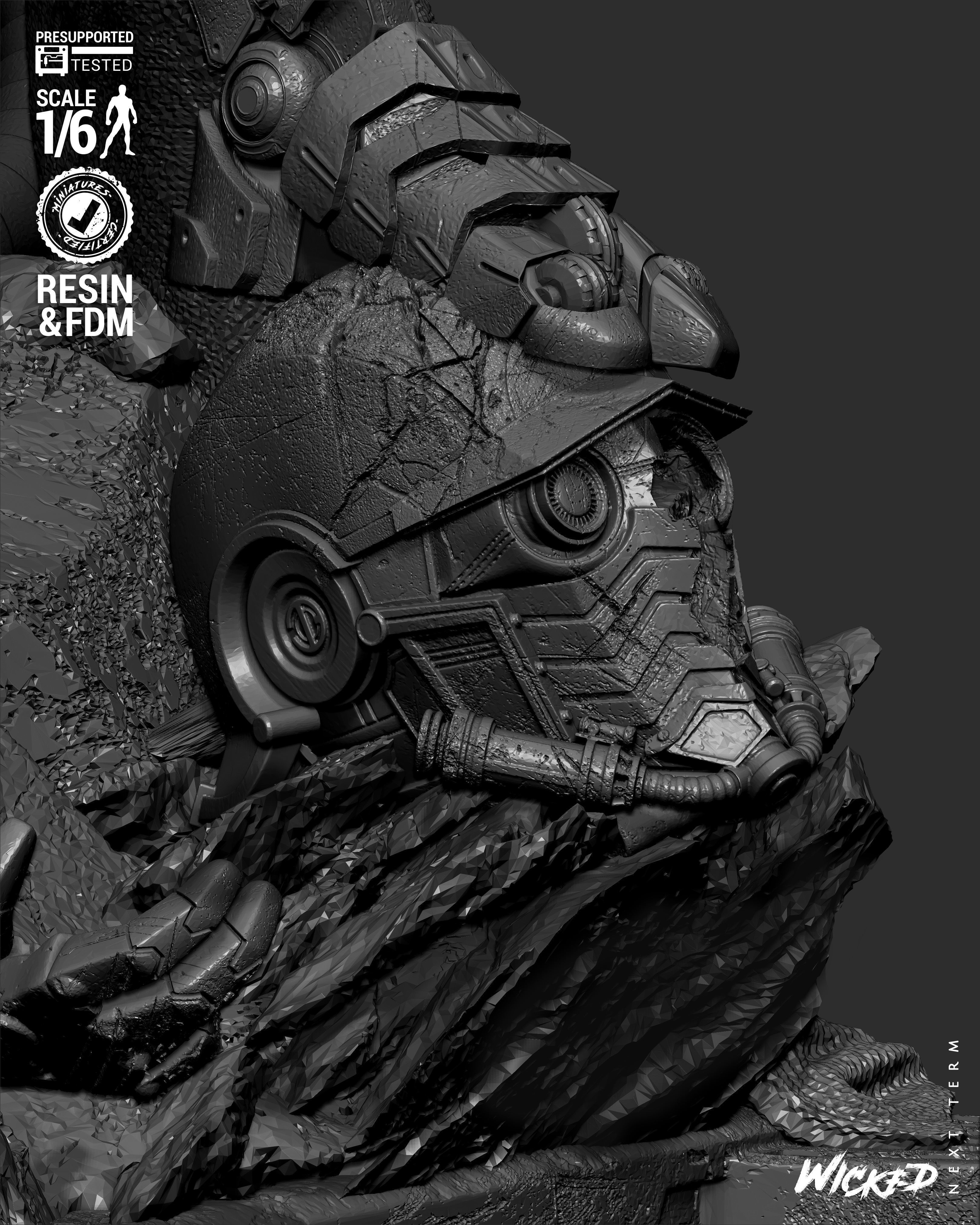 Wicked Marvel Ultron Sculpture 3D print model_40