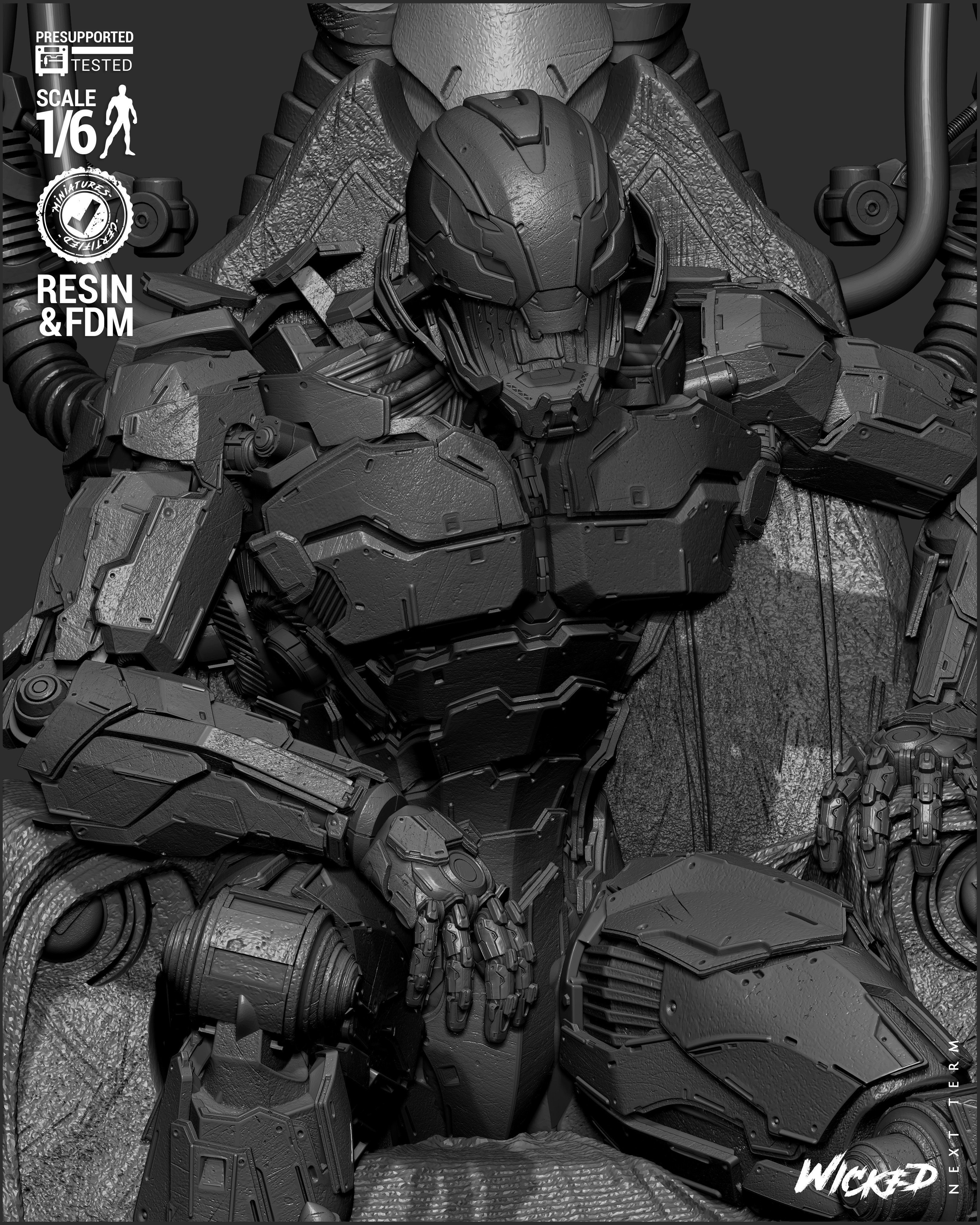 Wicked Marvel Ultron Sculpture 3D print model_49