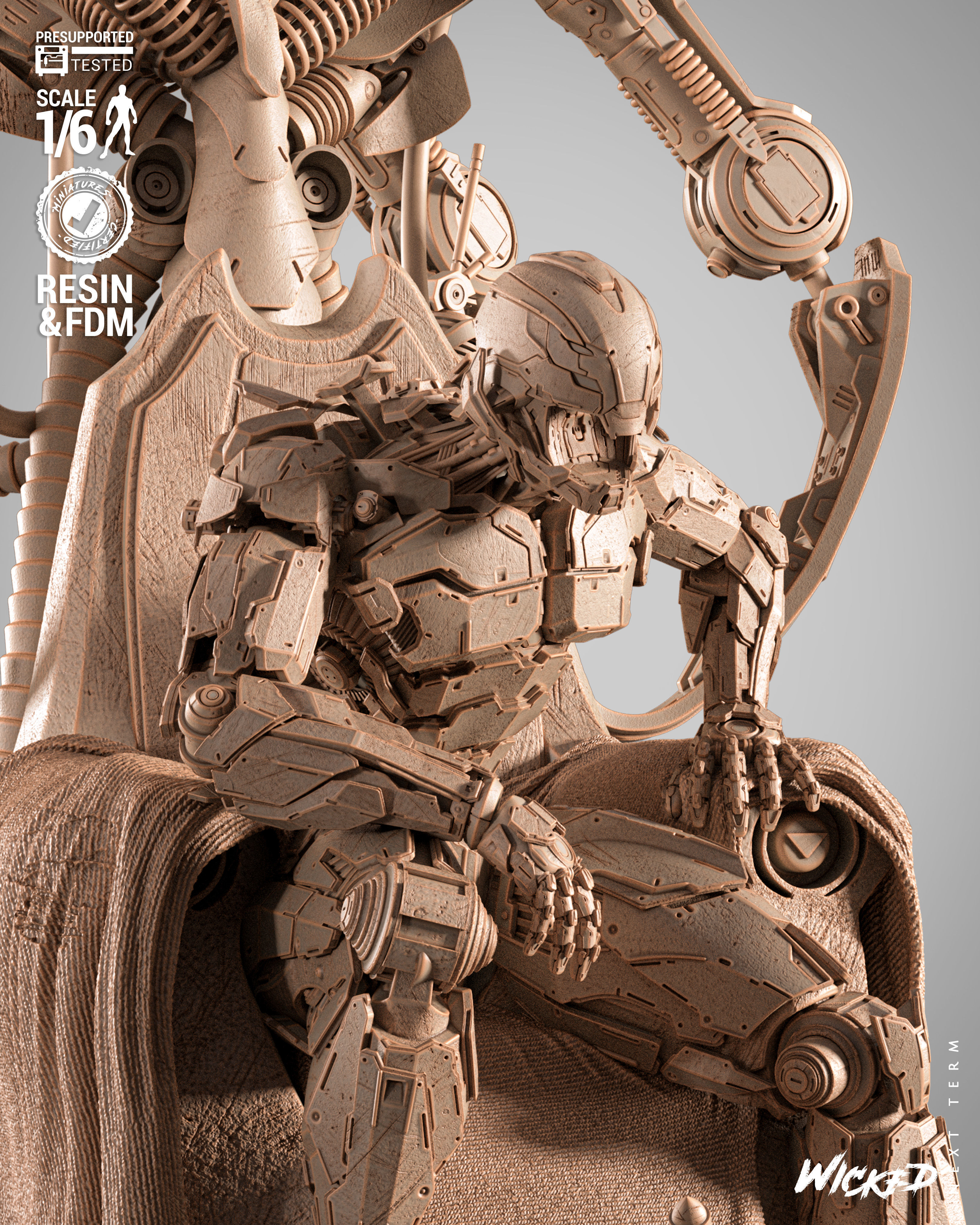 Wicked Marvel Ultron Sculpture 3D print model_29