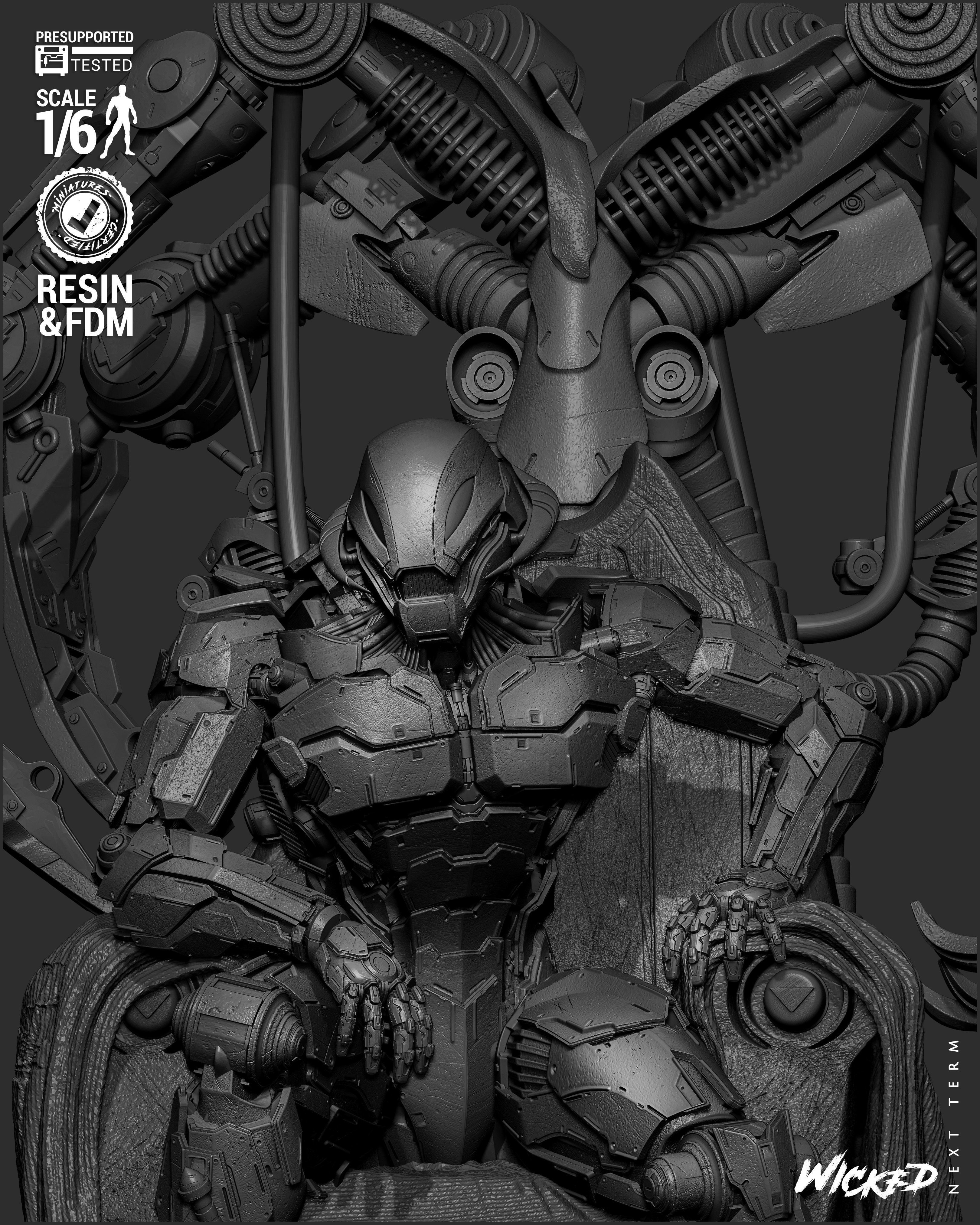 Wicked Marvel Ultron Sculpture 3D print model_30