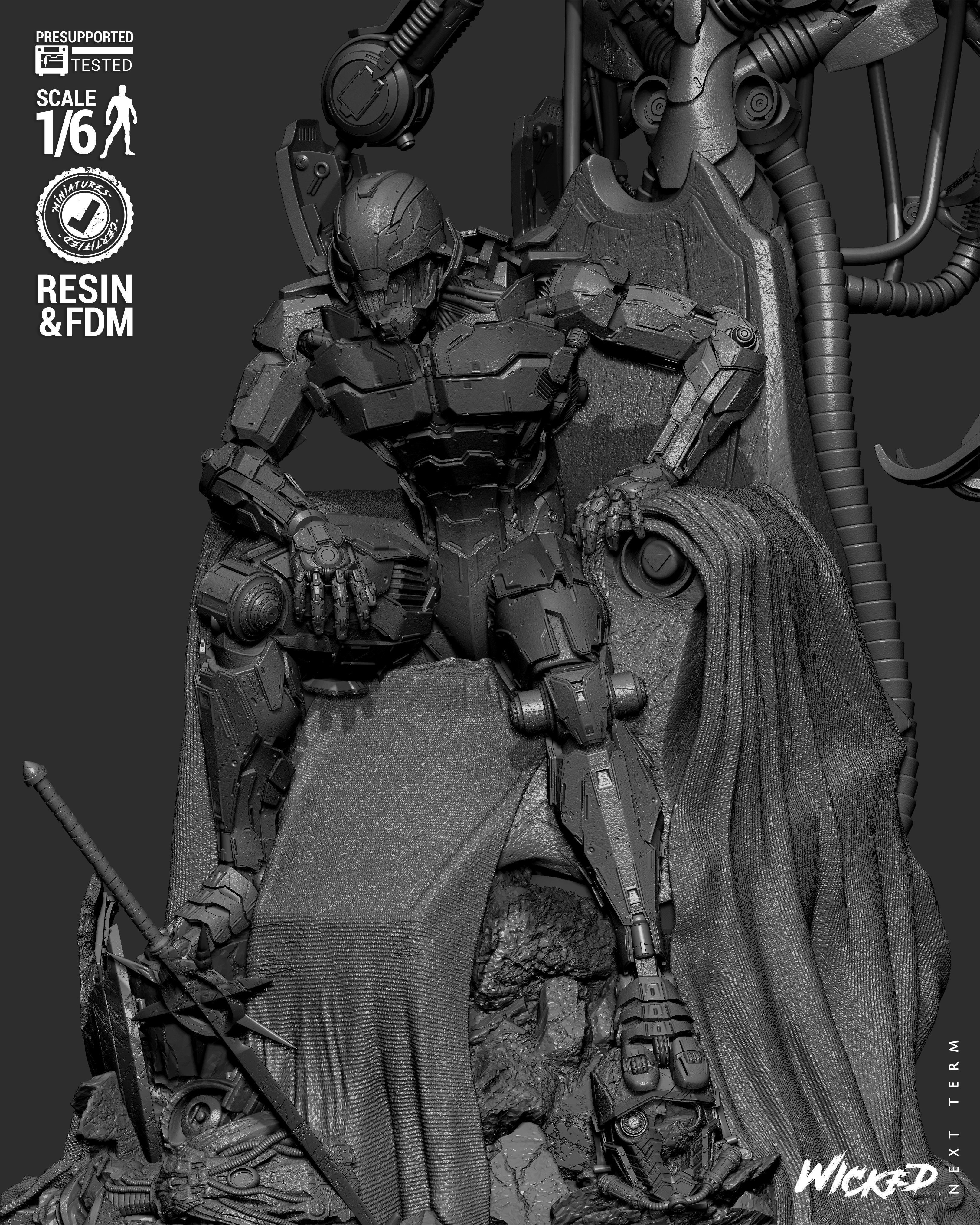 Wicked Marvel Ultron Sculpture 3D print model_36