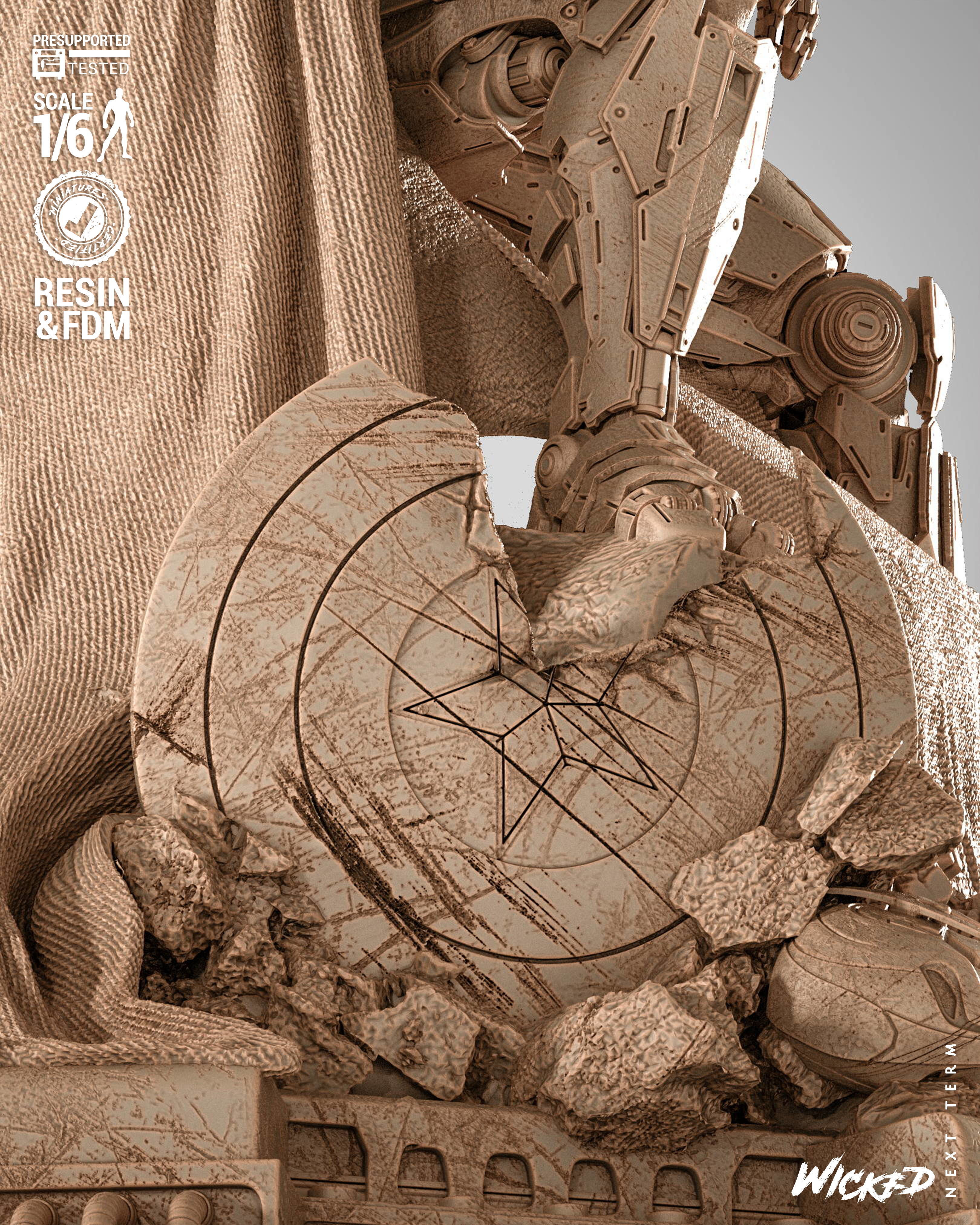 Wicked Marvel Ultron Sculpture 3D print model_11