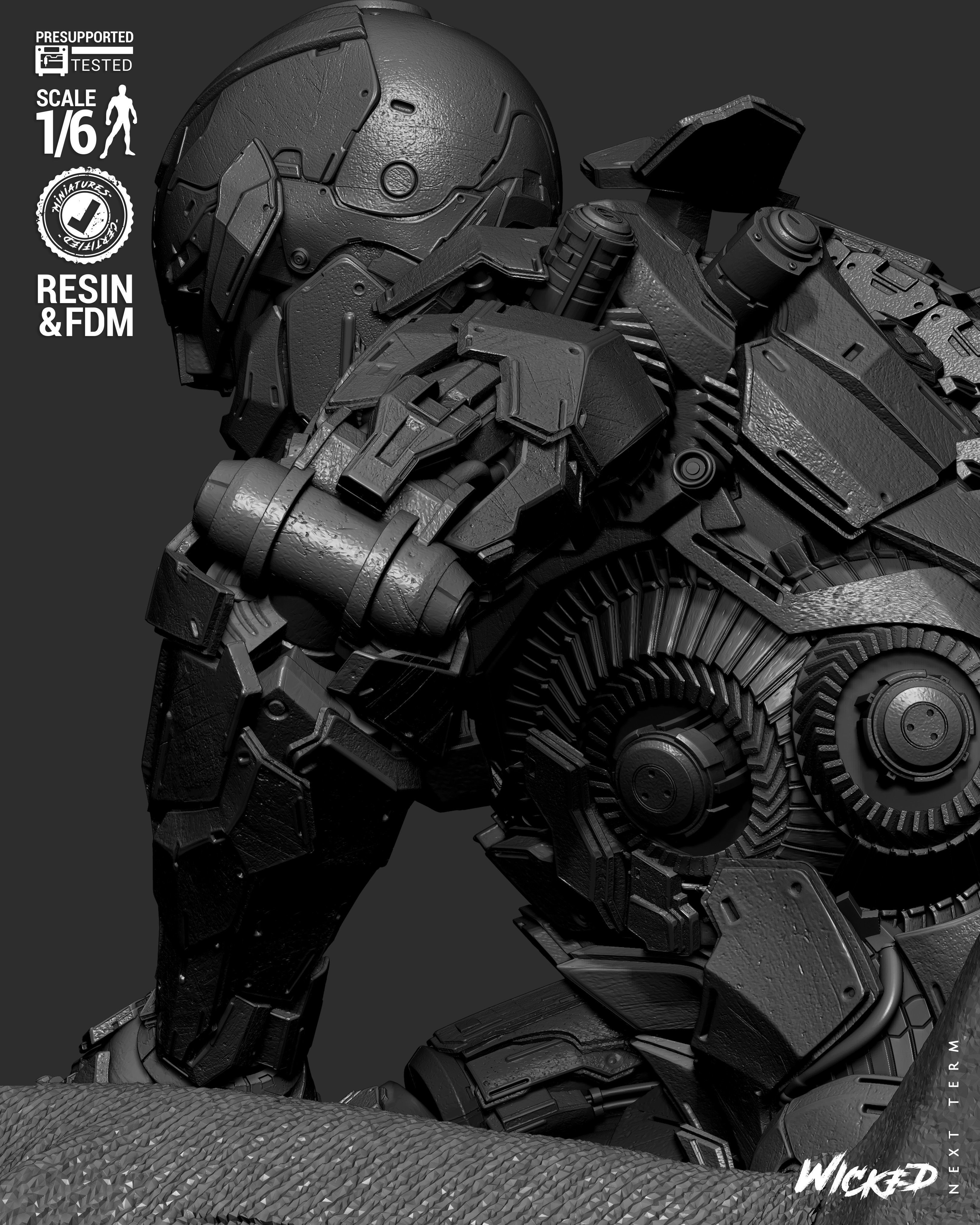 Wicked Marvel Ultron Sculpture 3D print model_21