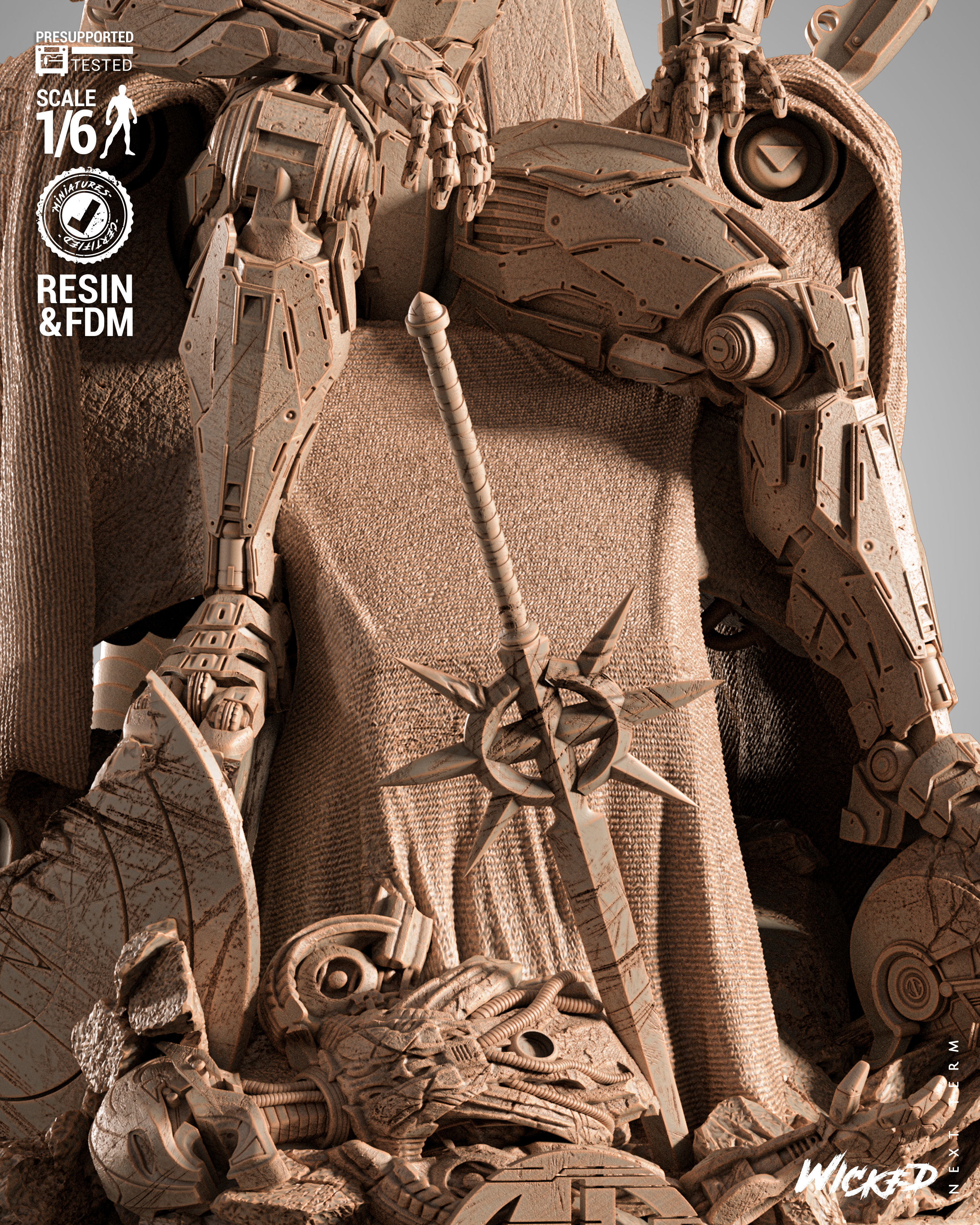 Wicked Marvel Ultron Sculpture 3D print model_55