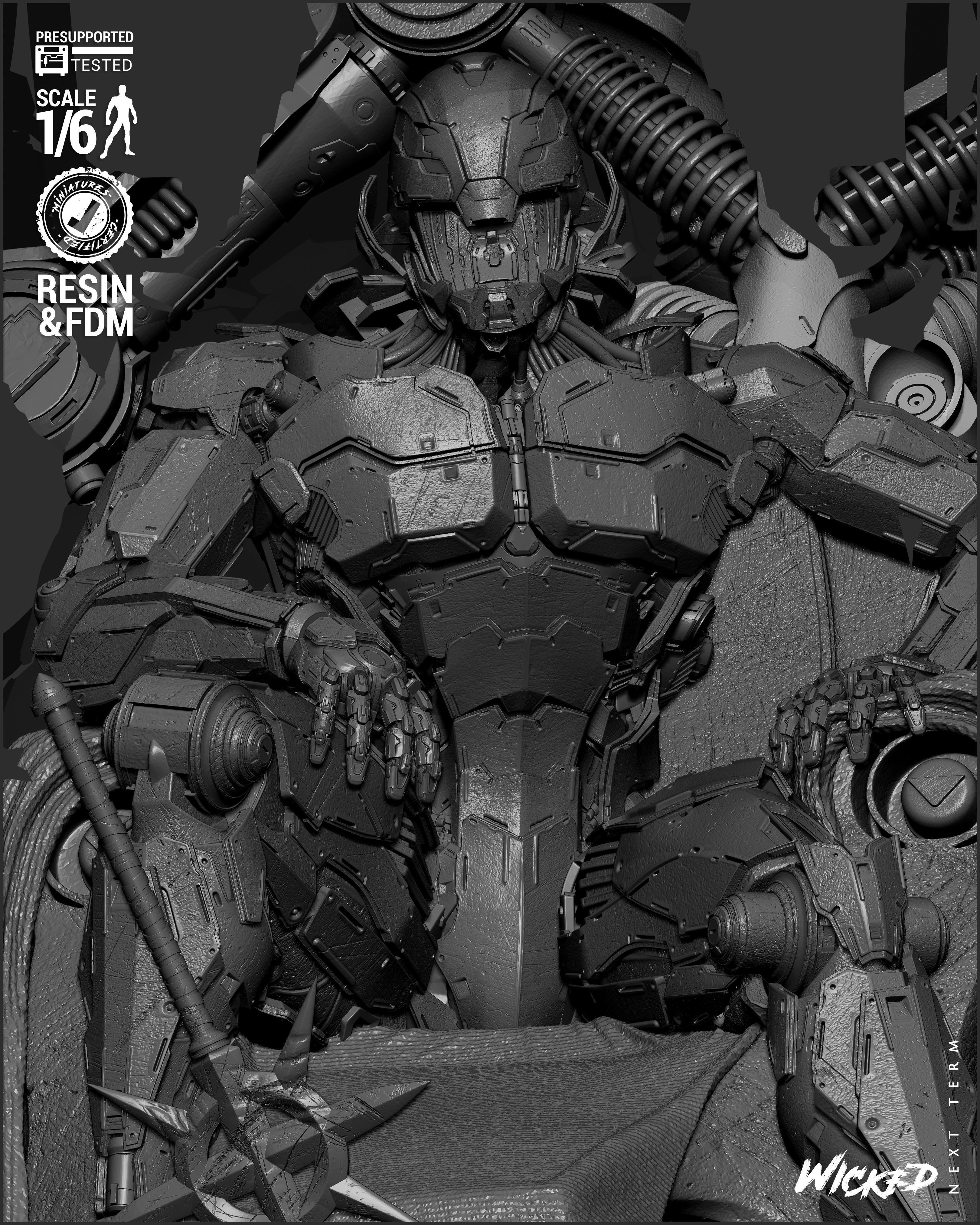 Wicked Marvel Ultron Sculpture 3D print model_42