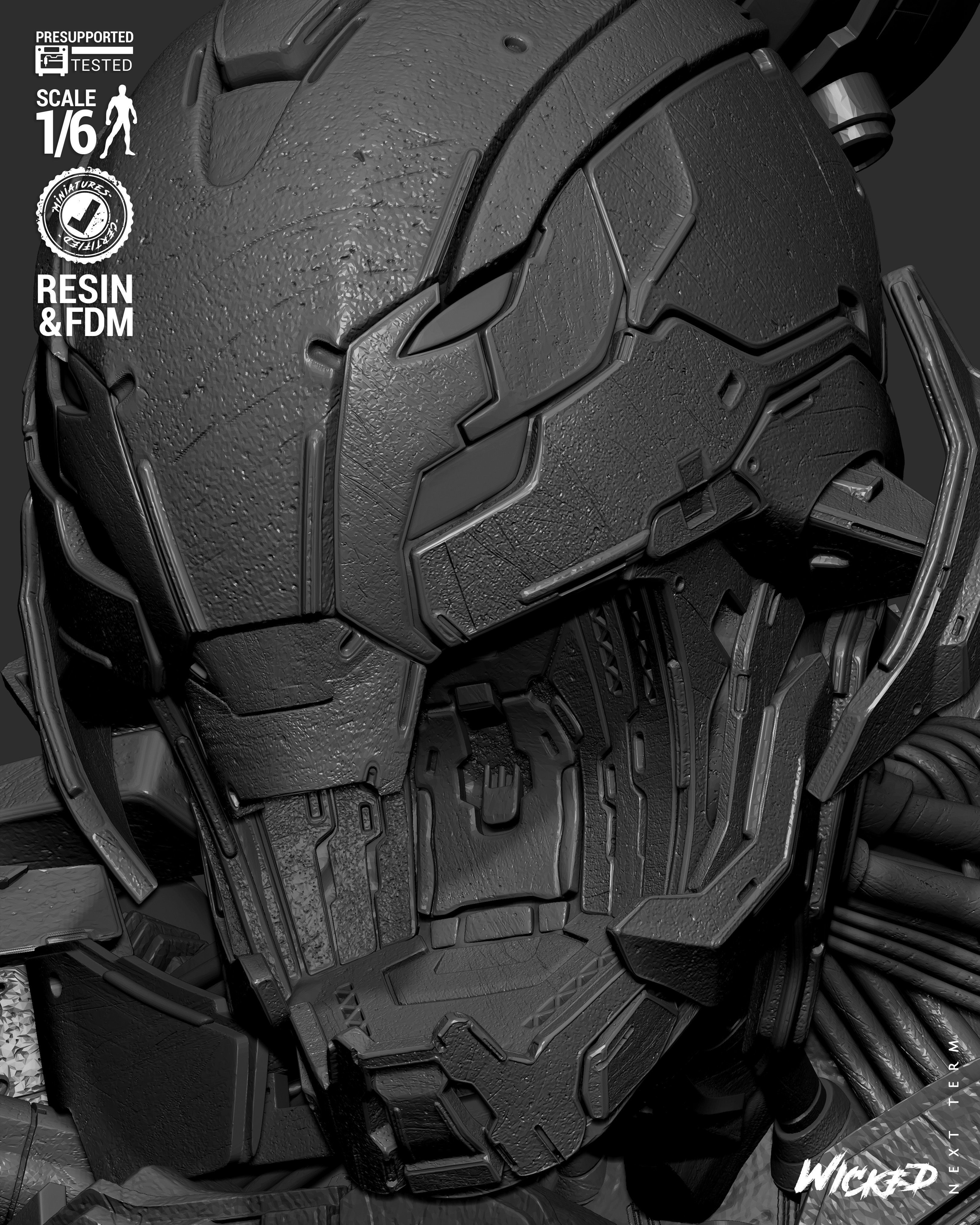 Wicked Marvel Ultron Sculpture 3D print model_19