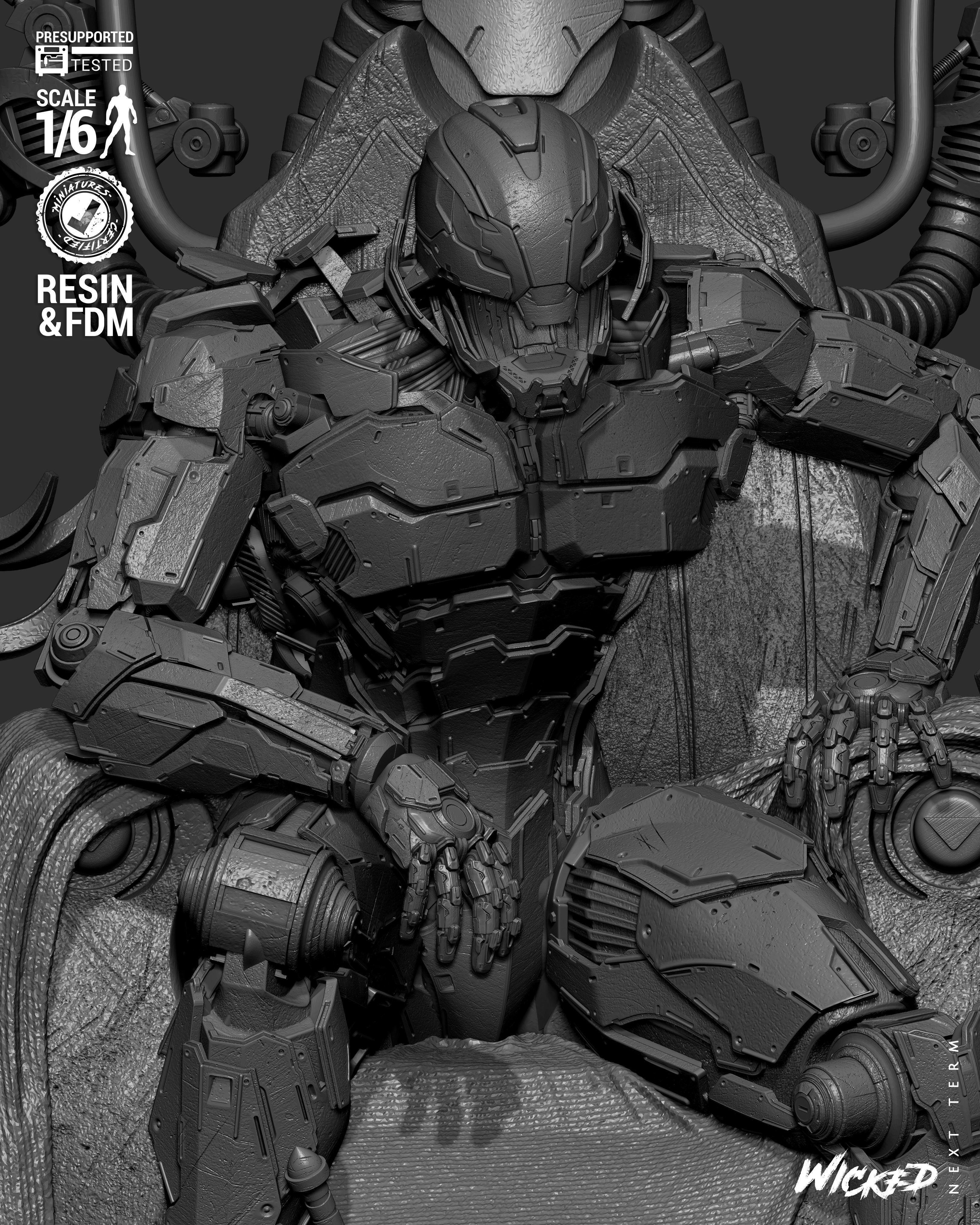 Wicked Marvel Ultron Sculpture 3D print model_50