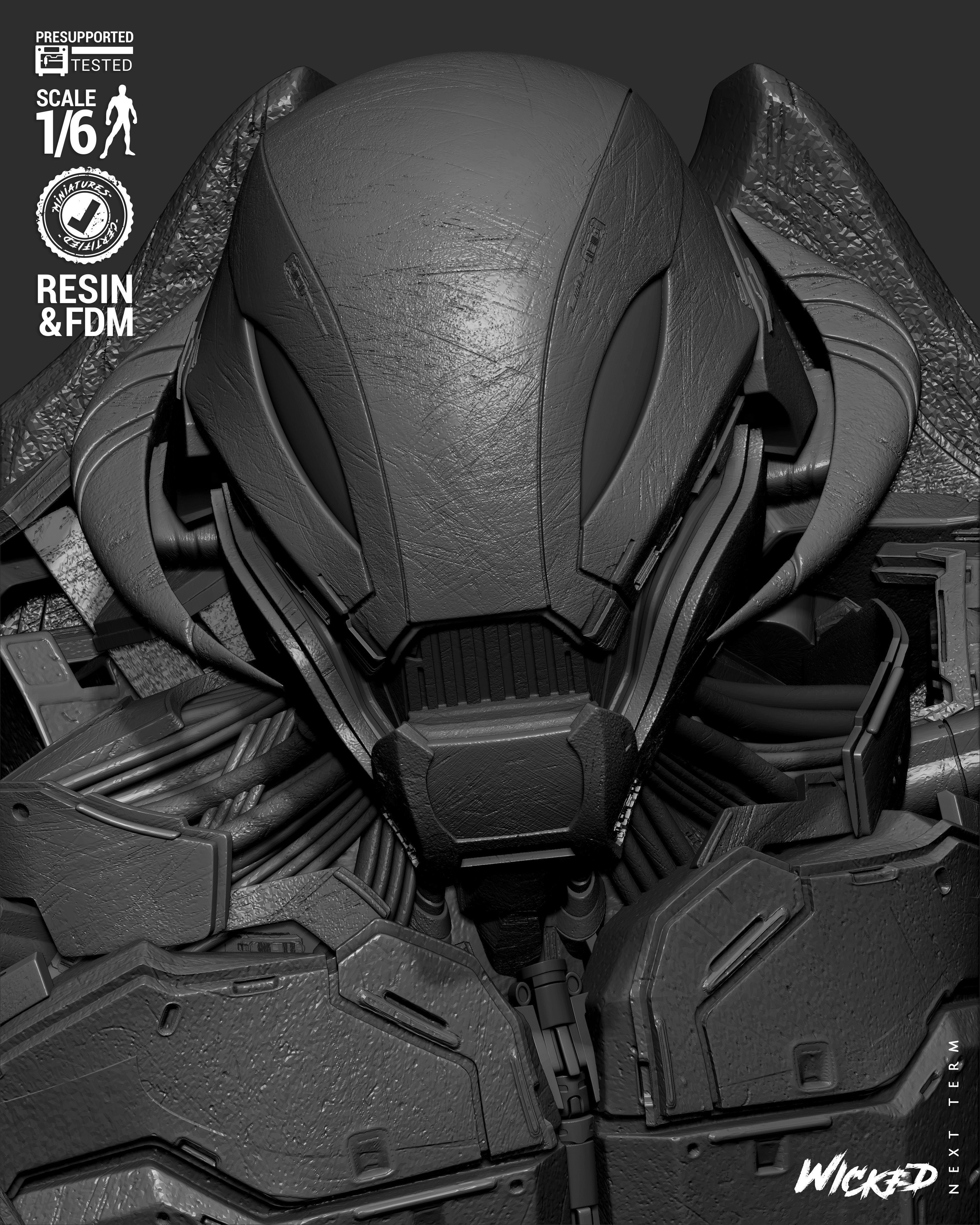 Wicked Marvel Ultron Sculpture 3D print model_31