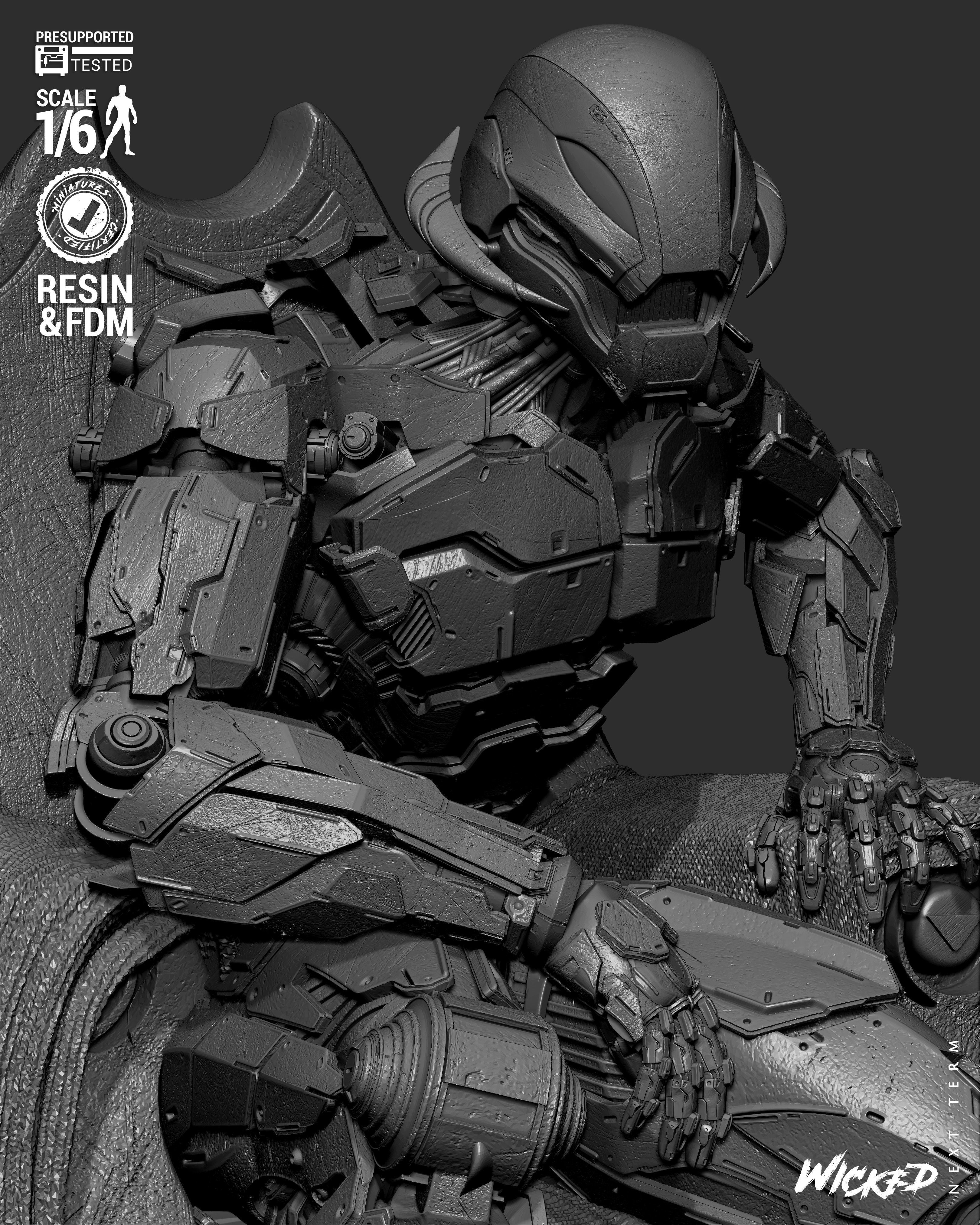 Wicked Marvel Ultron Sculpture 3D print model_35