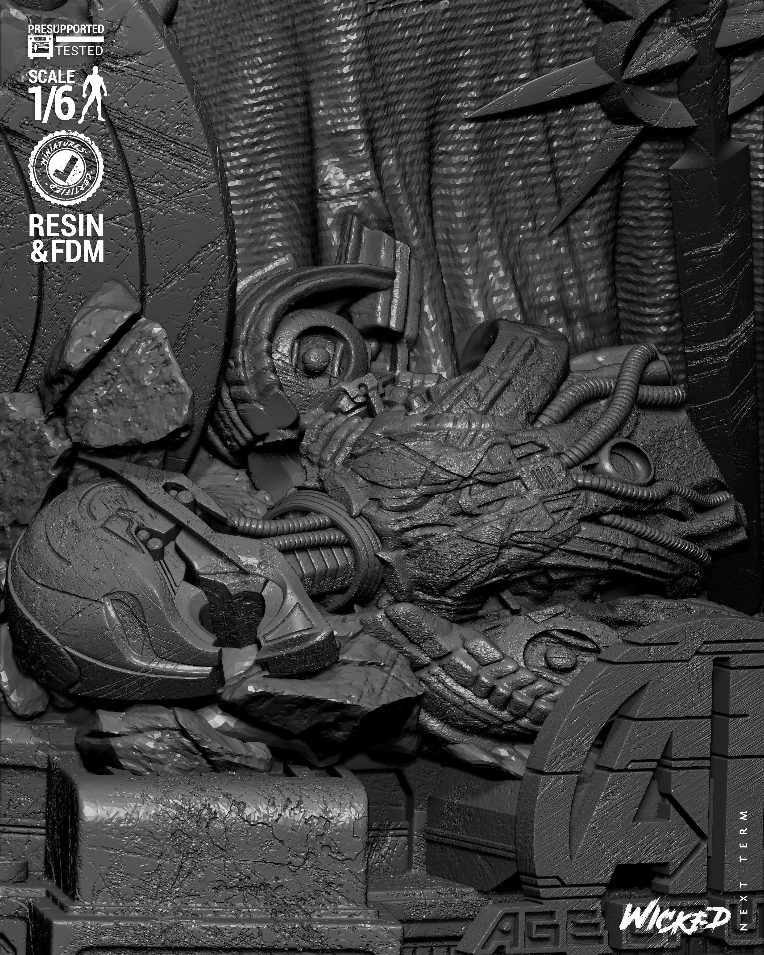 Wicked Marvel Ultron Sculpture 3D print model_24