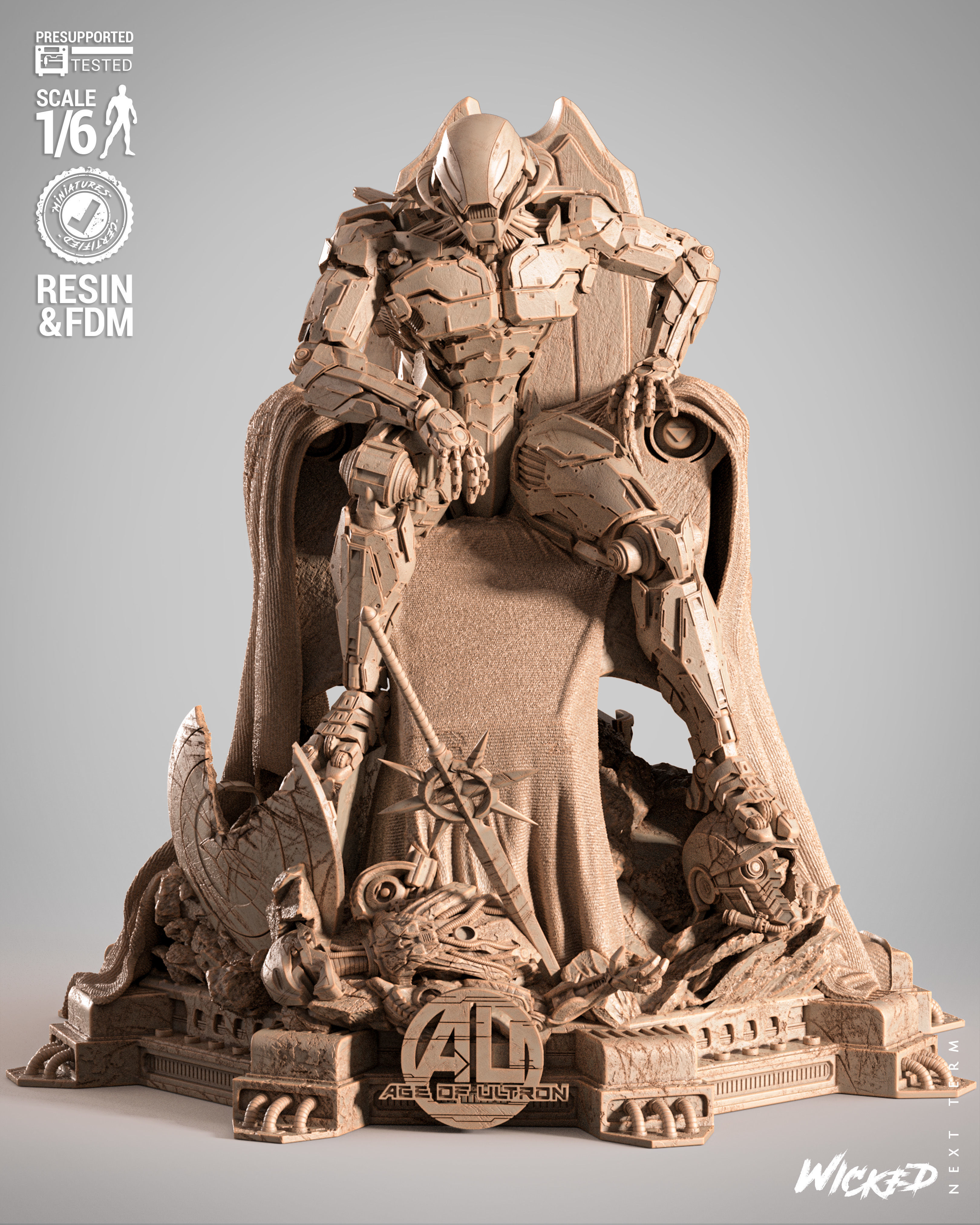 Wicked Marvel Ultron Sculpture 3D print model_1