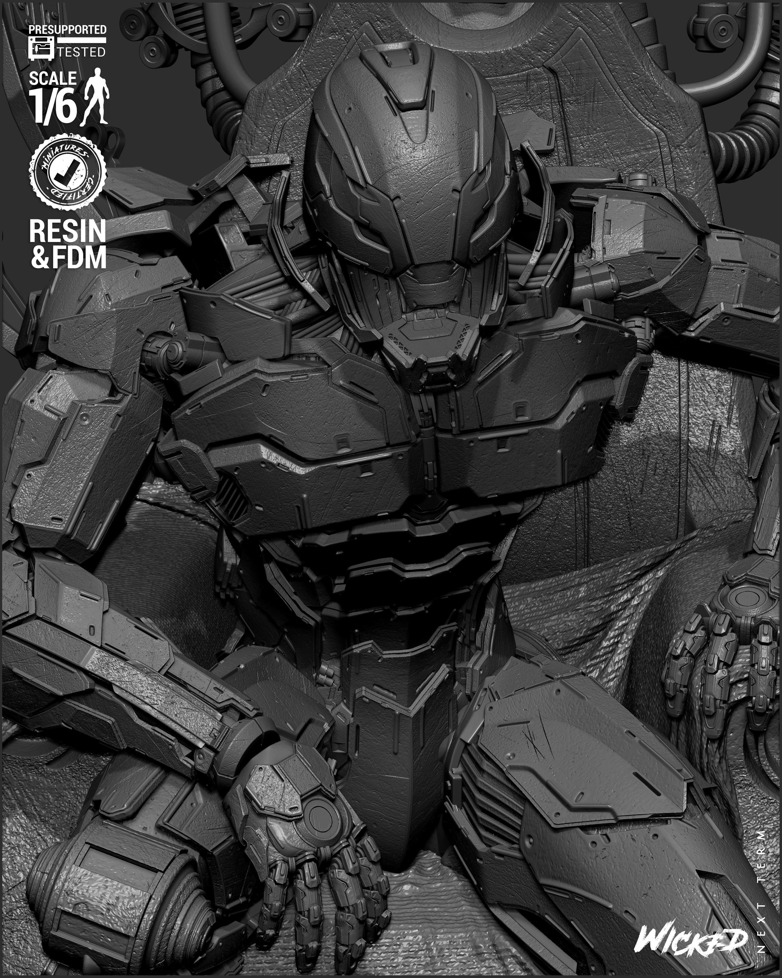 Wicked Marvel Ultron Sculpture 3D print model_53