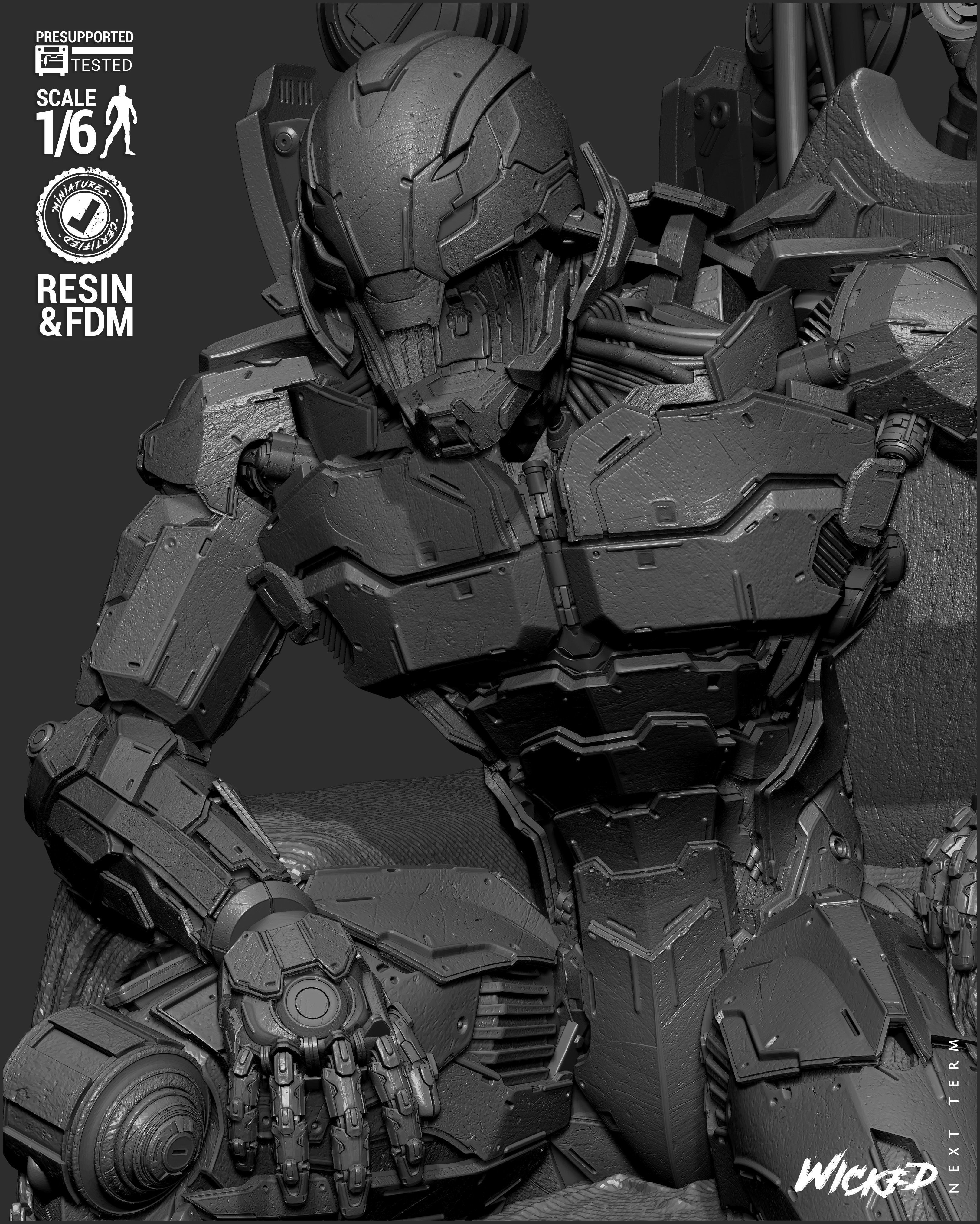 Wicked Marvel Ultron Sculpture 3D print model_54