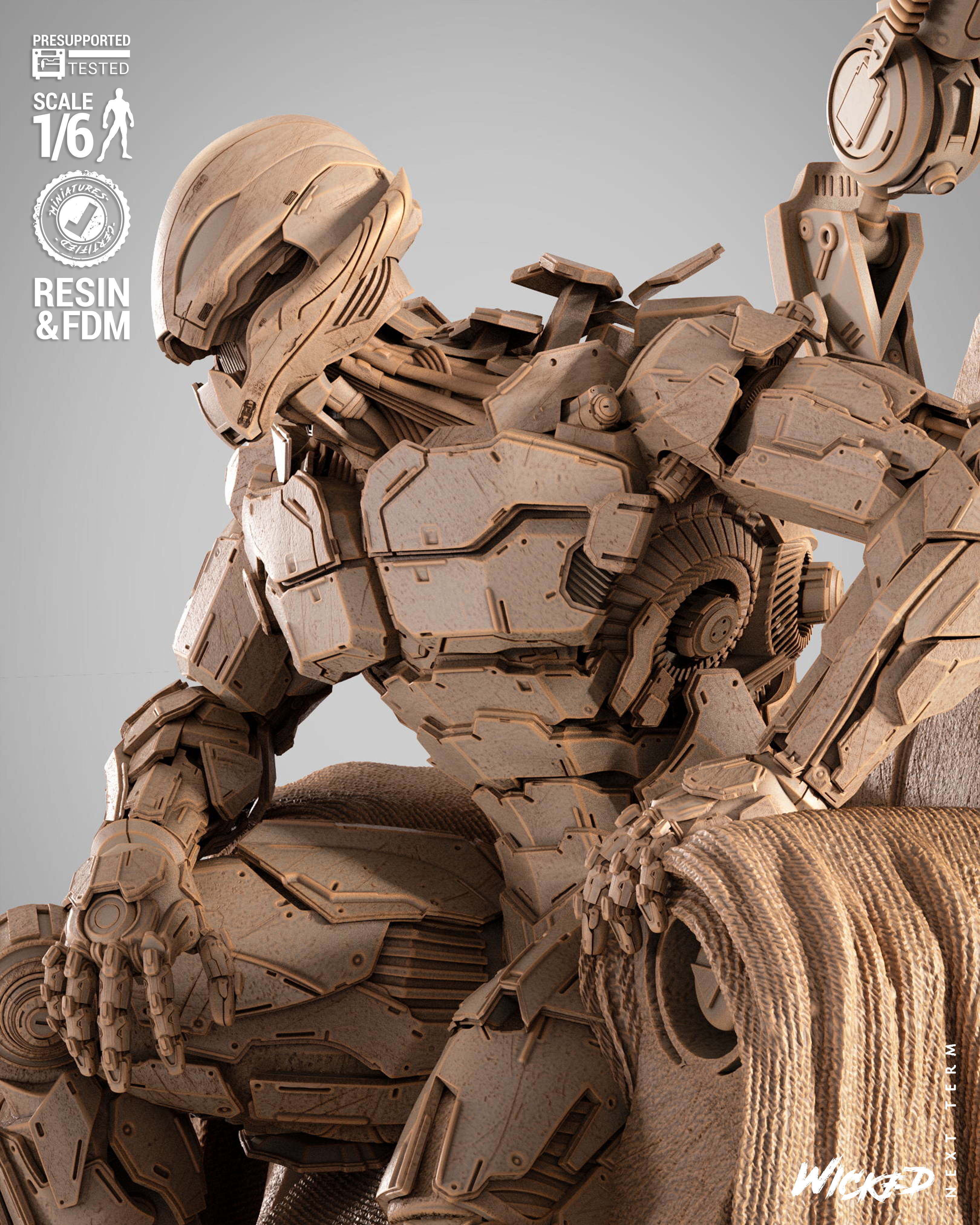 Wicked Marvel Ultron Sculpture 3D print model_2