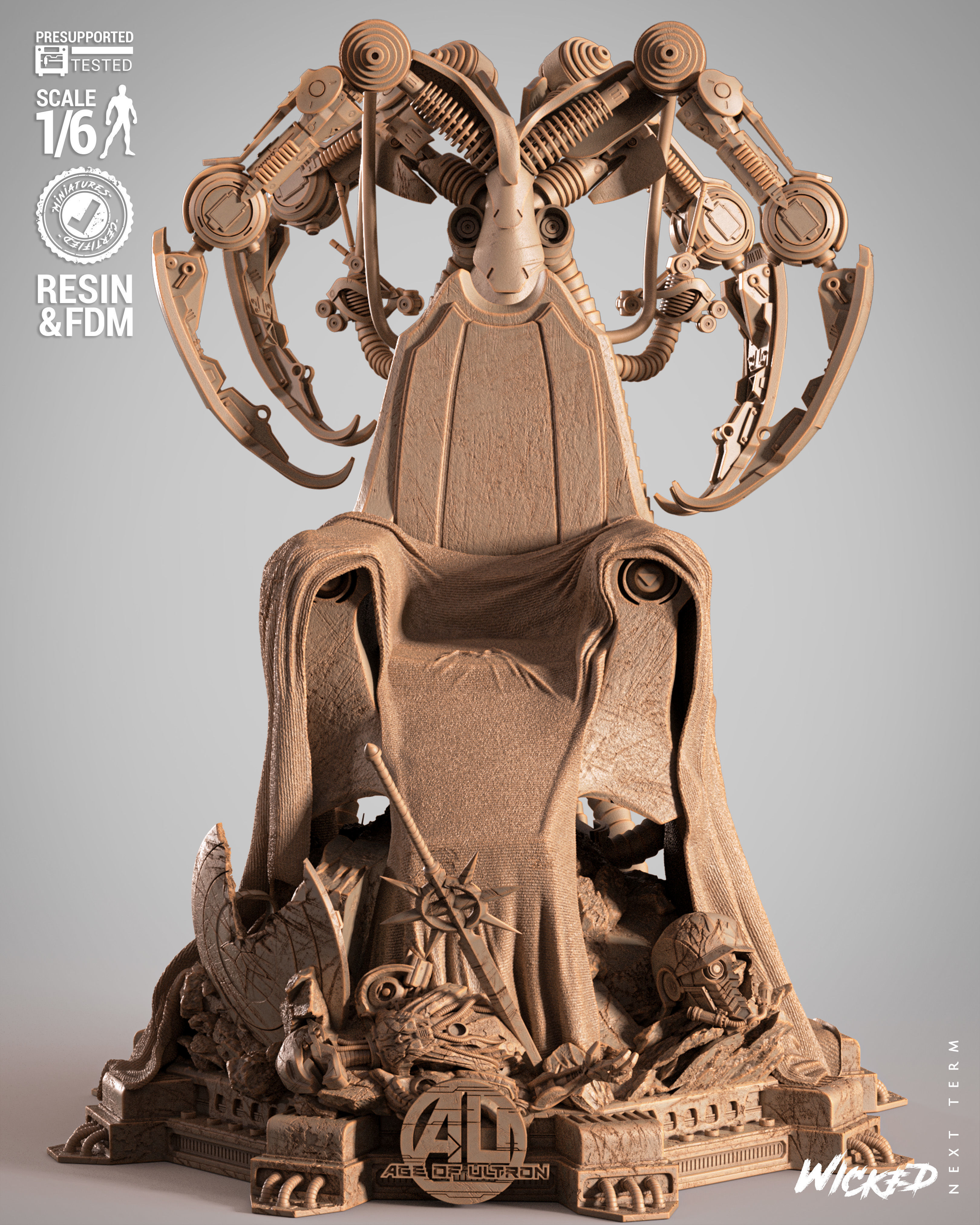 Wicked Marvel Ultron Sculpture 3D print model_17