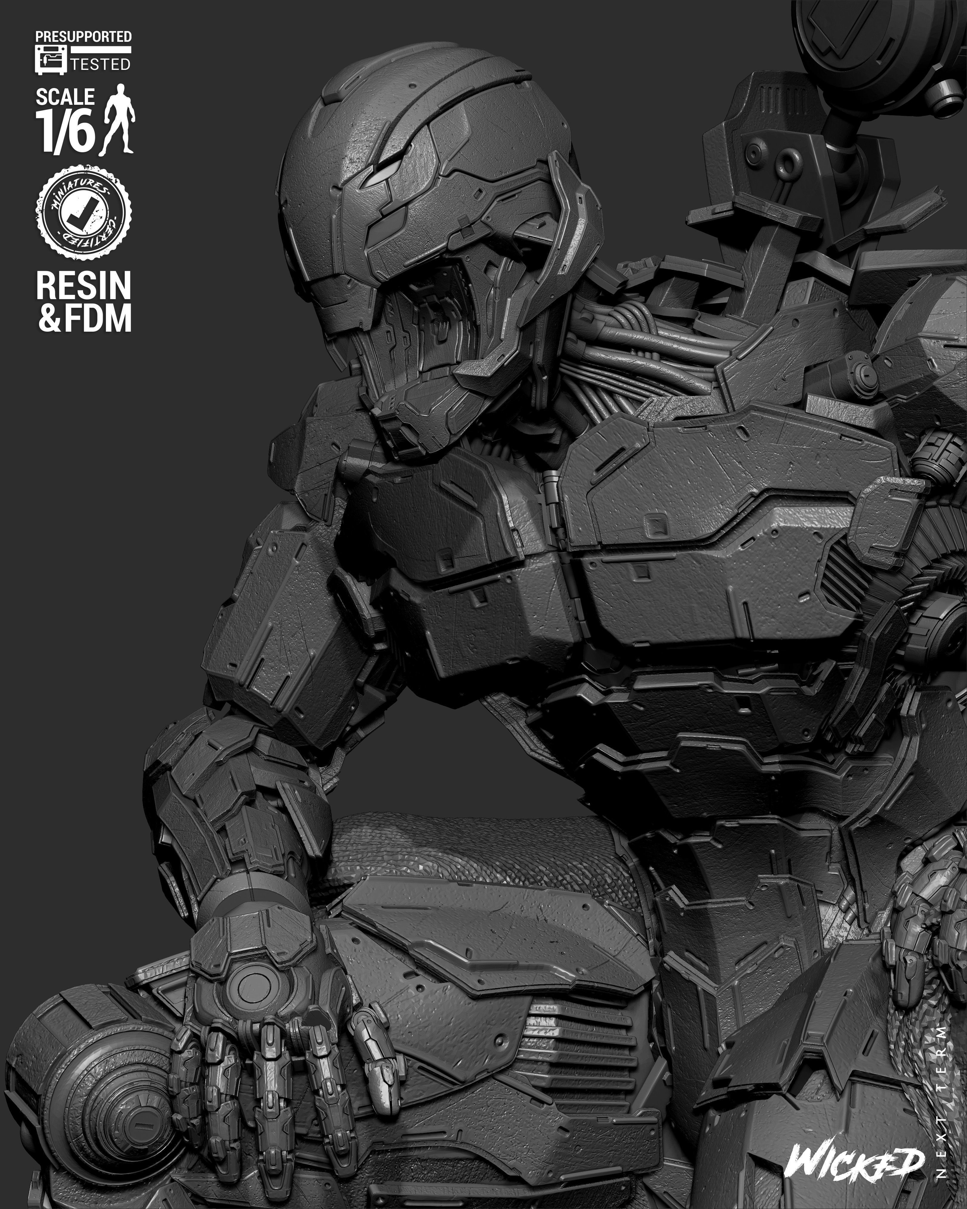 Wicked Marvel Ultron Sculpture 3D print model_37