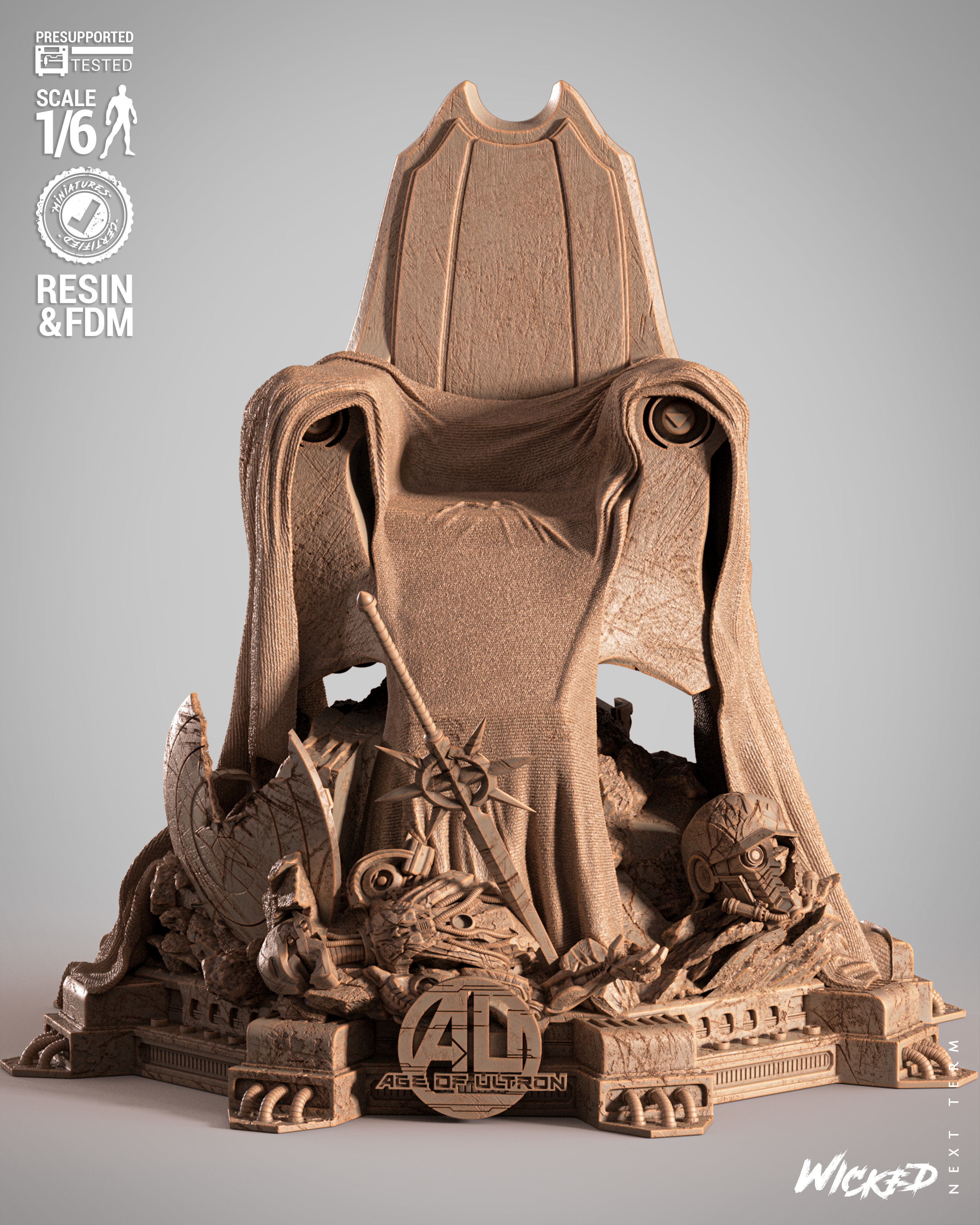 Wicked Marvel Ultron Sculpture 3D print model_25