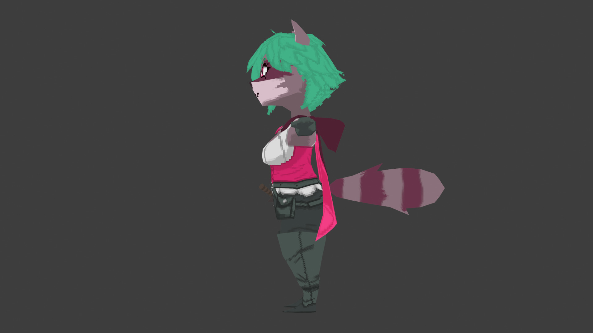 3D Lowpoly style furry character - Sylvie the rogue Low-poly 3D model_4