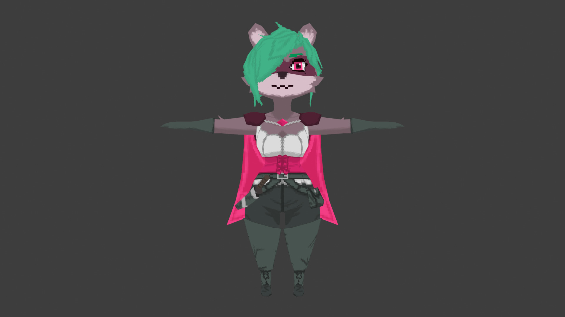 3D Lowpoly style furry character - Sylvie the rogue Low-poly 3D model_3