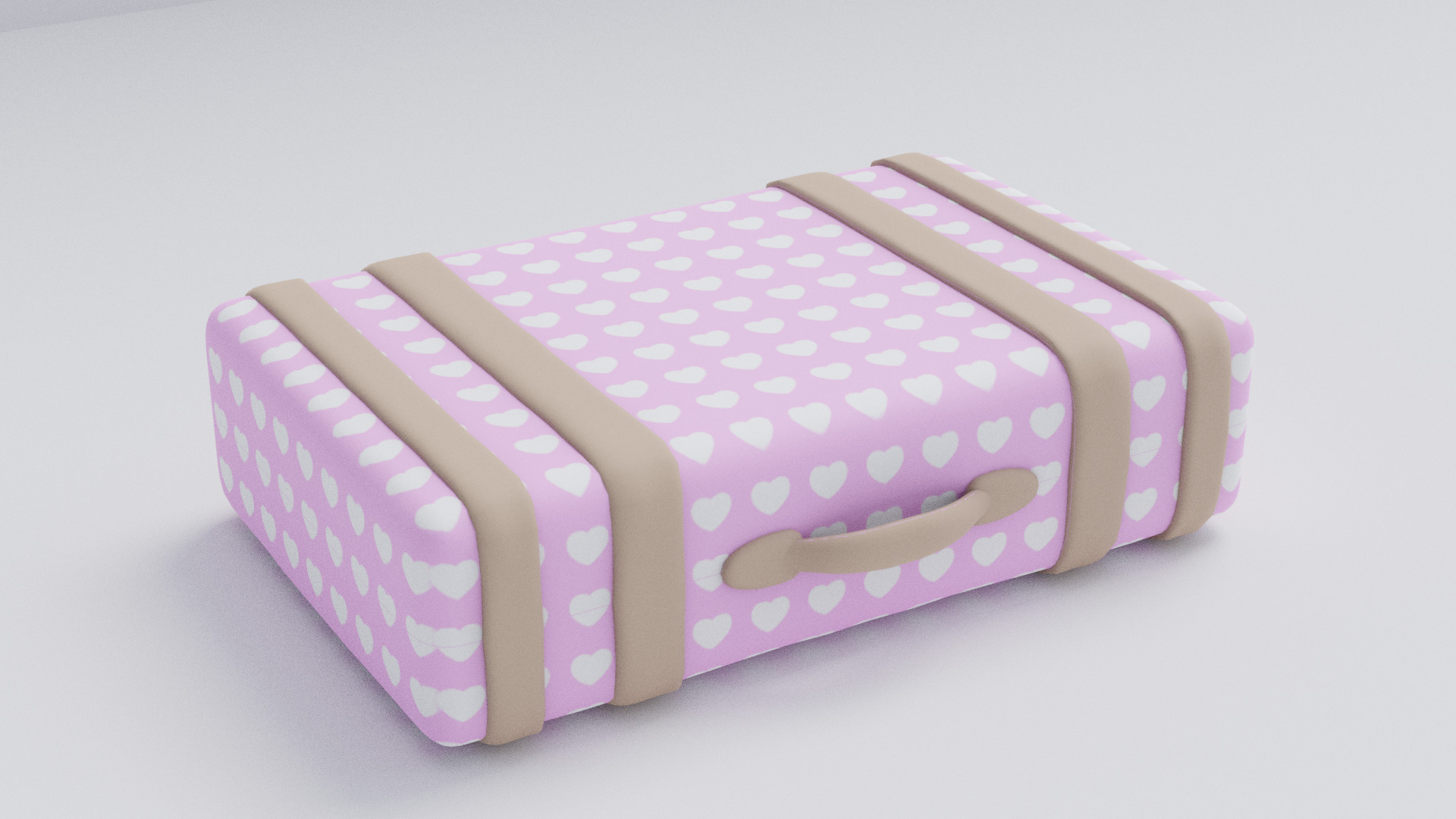 Old Suitcase Low-poly 3D model_6
