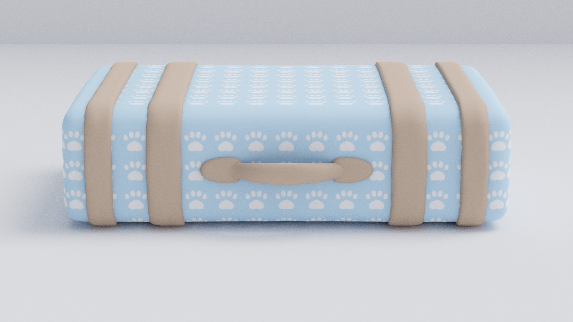 Old Suitcase Low-poly 3D model_1