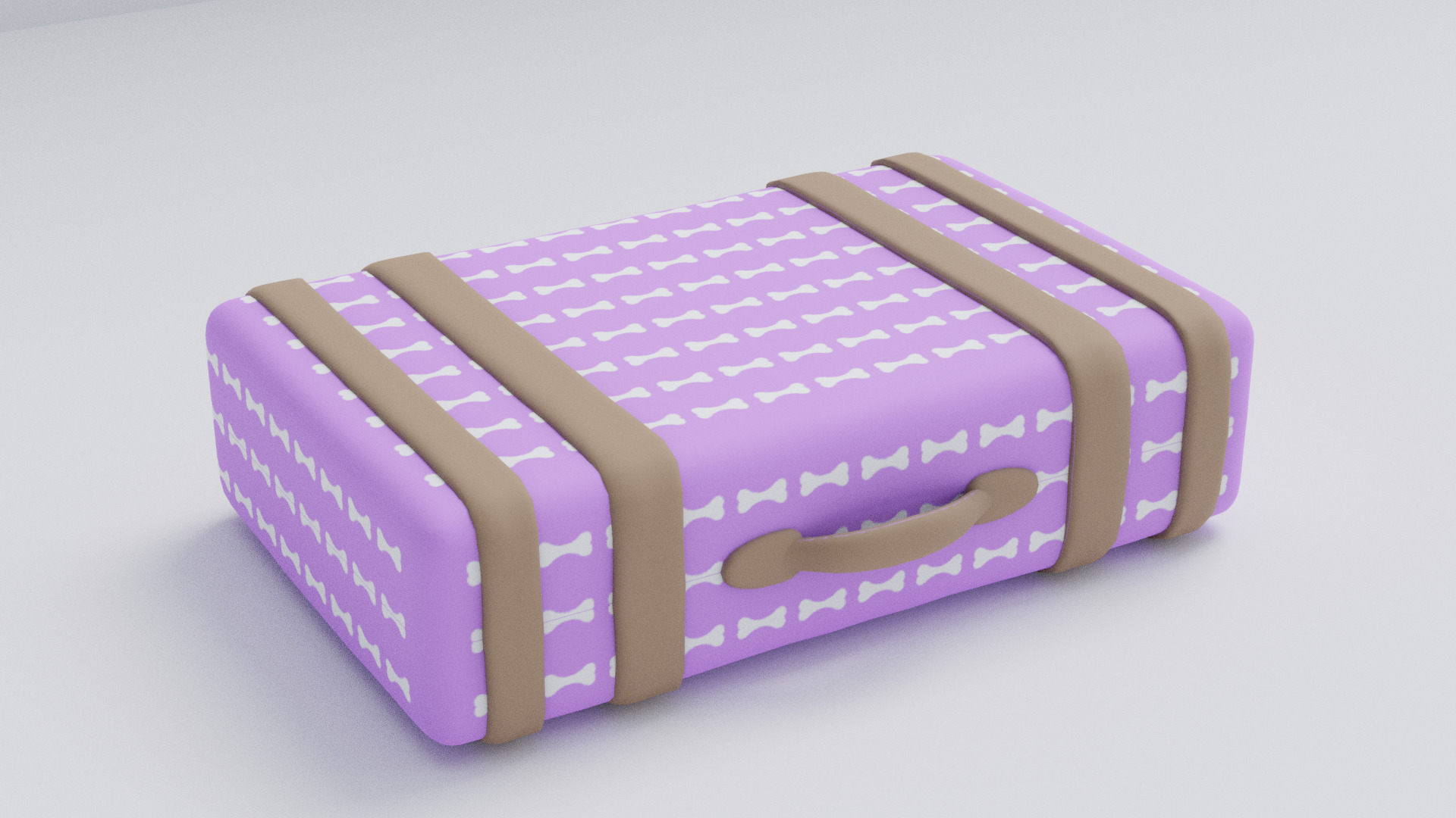 Old Suitcase Low-poly 3D model_5