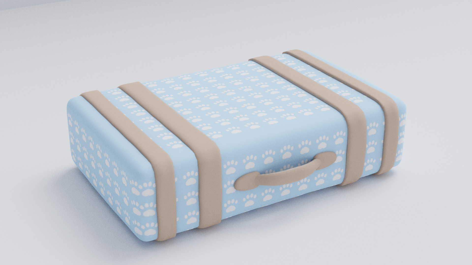 Old Suitcase Low-poly 3D model_4