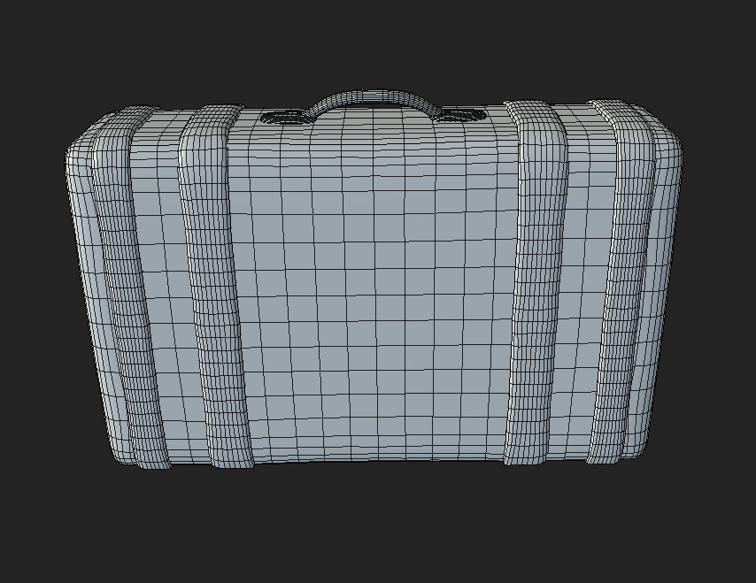 Old Suitcase Low-poly 3D model_7
