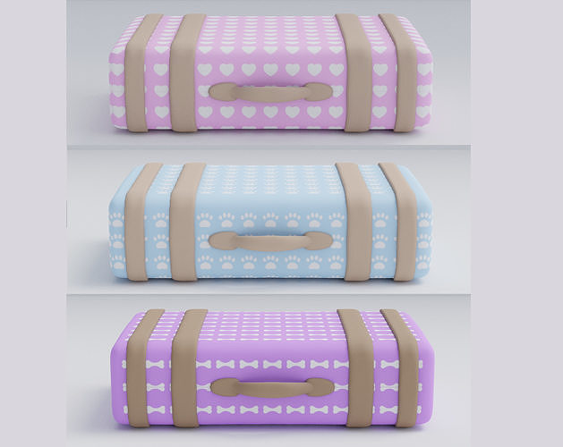 Old Suitcase Low-poly 3D model