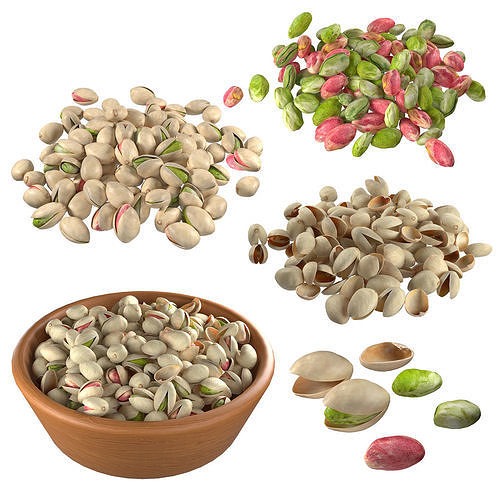 Pistachios Nuts collection Low-poly 3D model