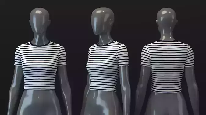 Cropped Striped T-shirt