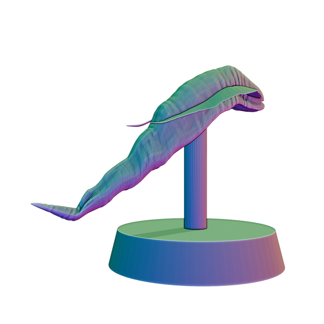 3D Printable Prehistoric Leech Miniature 3D print model_4