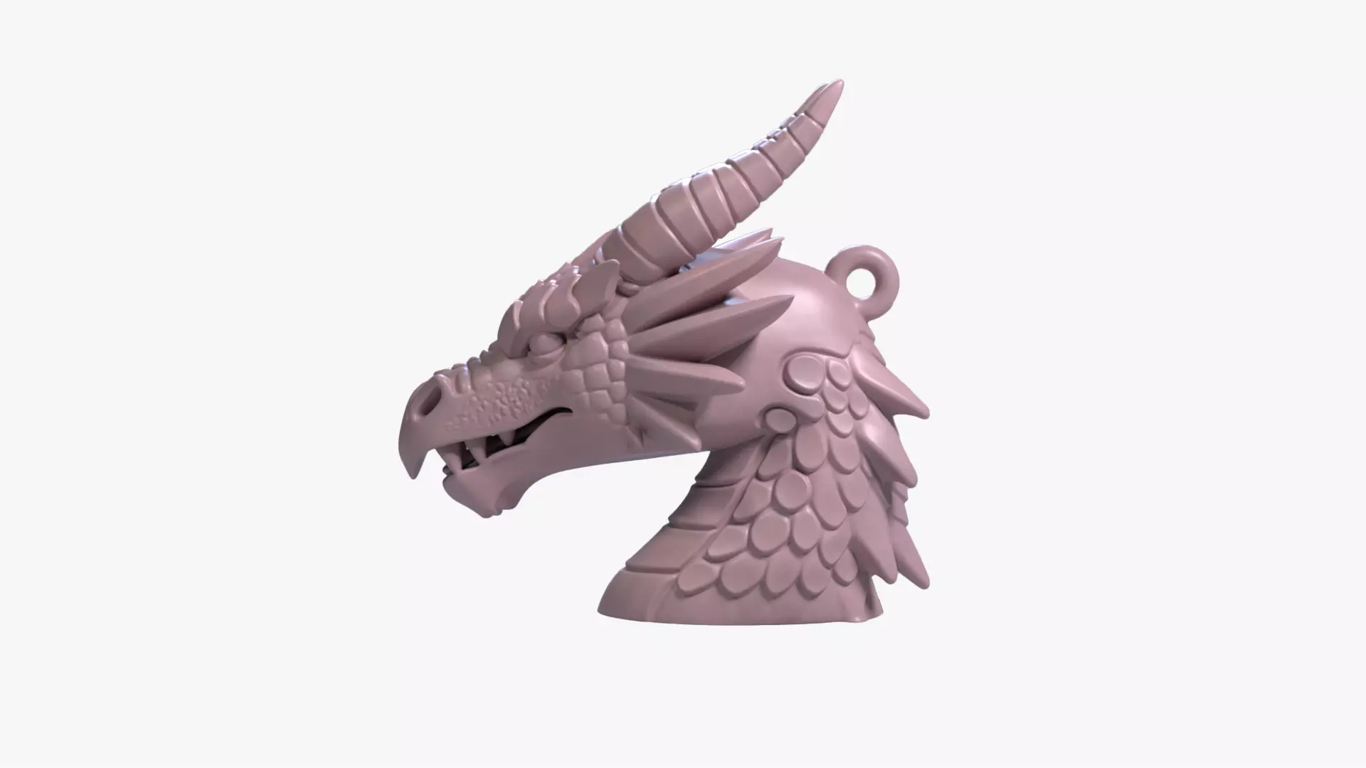 Dragon Head KeychainSTL File Printable Mythical Creature Charm 3D print model